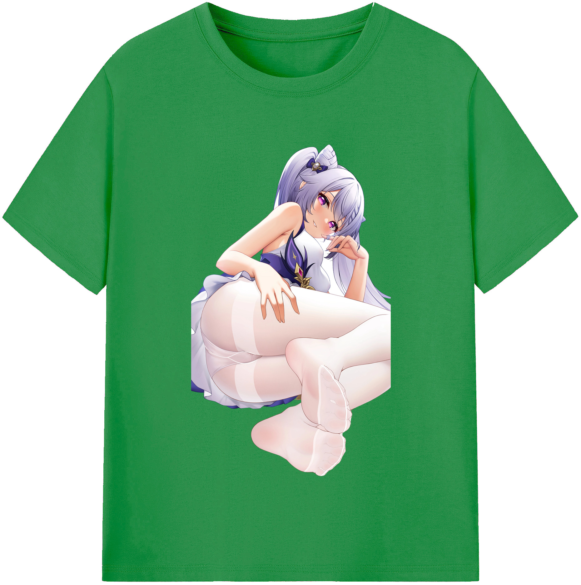 げんし神 刻晴 こくせい genshin Kokusei レディースカジュアルプリントTシャツ（綿100％）