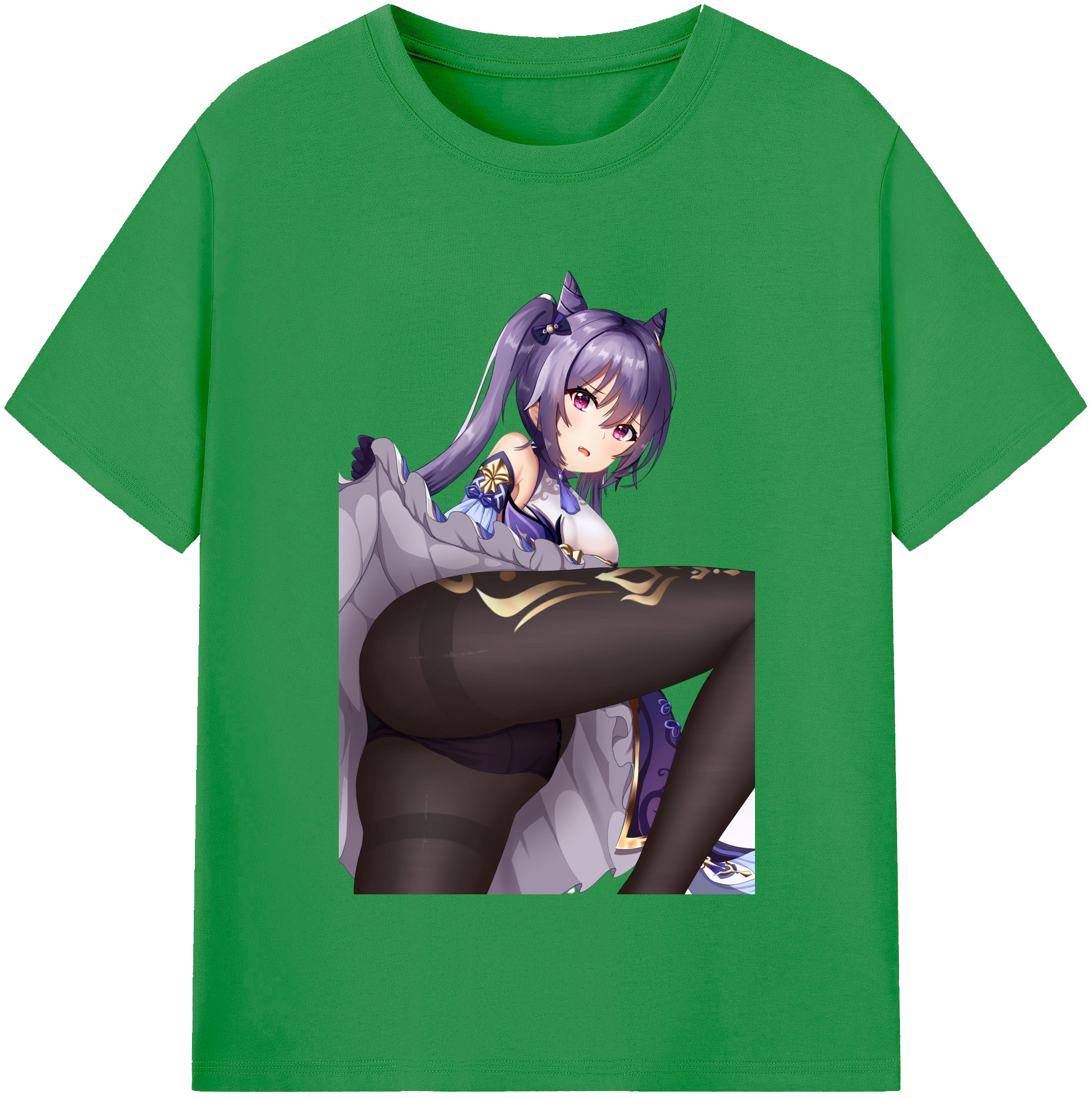 げんし神 刻晴 こくせい genshin Kokusei レディースカジュアルプリントTシャツ（綿100％）