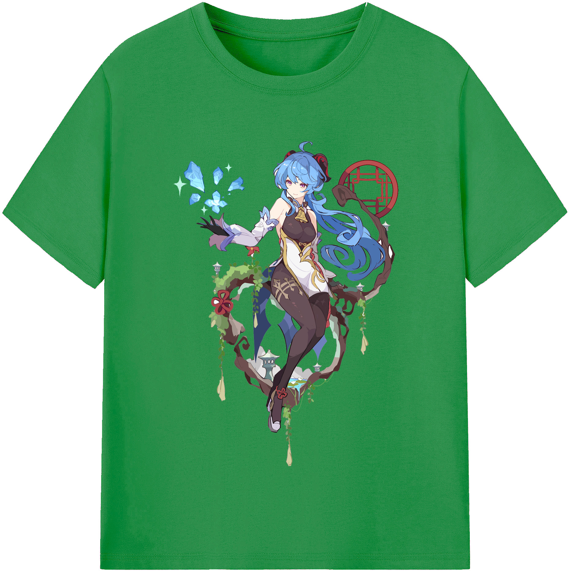 げんし神 甘雨 かんう genshin Ganyu レディースカジュアルプリントTシャツ（綿100％）
