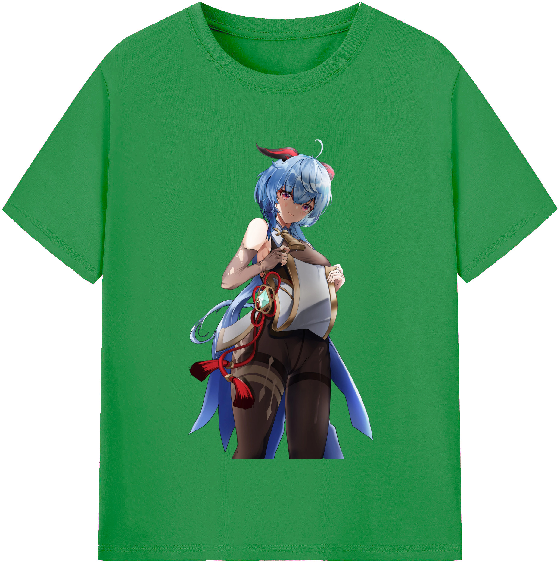 げんし神 甘雨 かんう genshin Ganyu レディースカジュアルプリントTシャツ（綿100％）