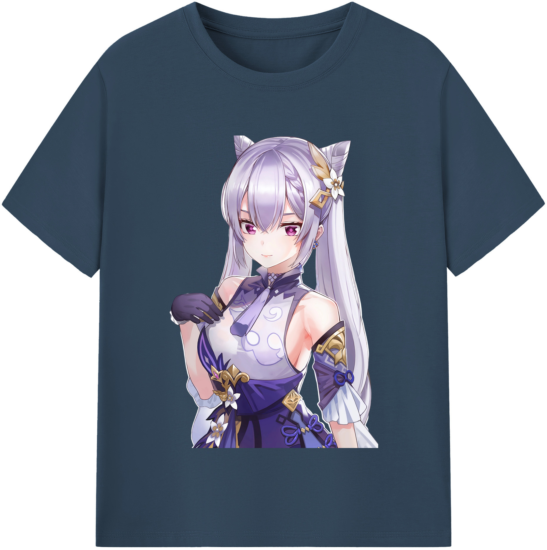 げんし神 刻晴 こくせい genshin Kokusei レディースカジュアルプリントTシャツ（綿100％）