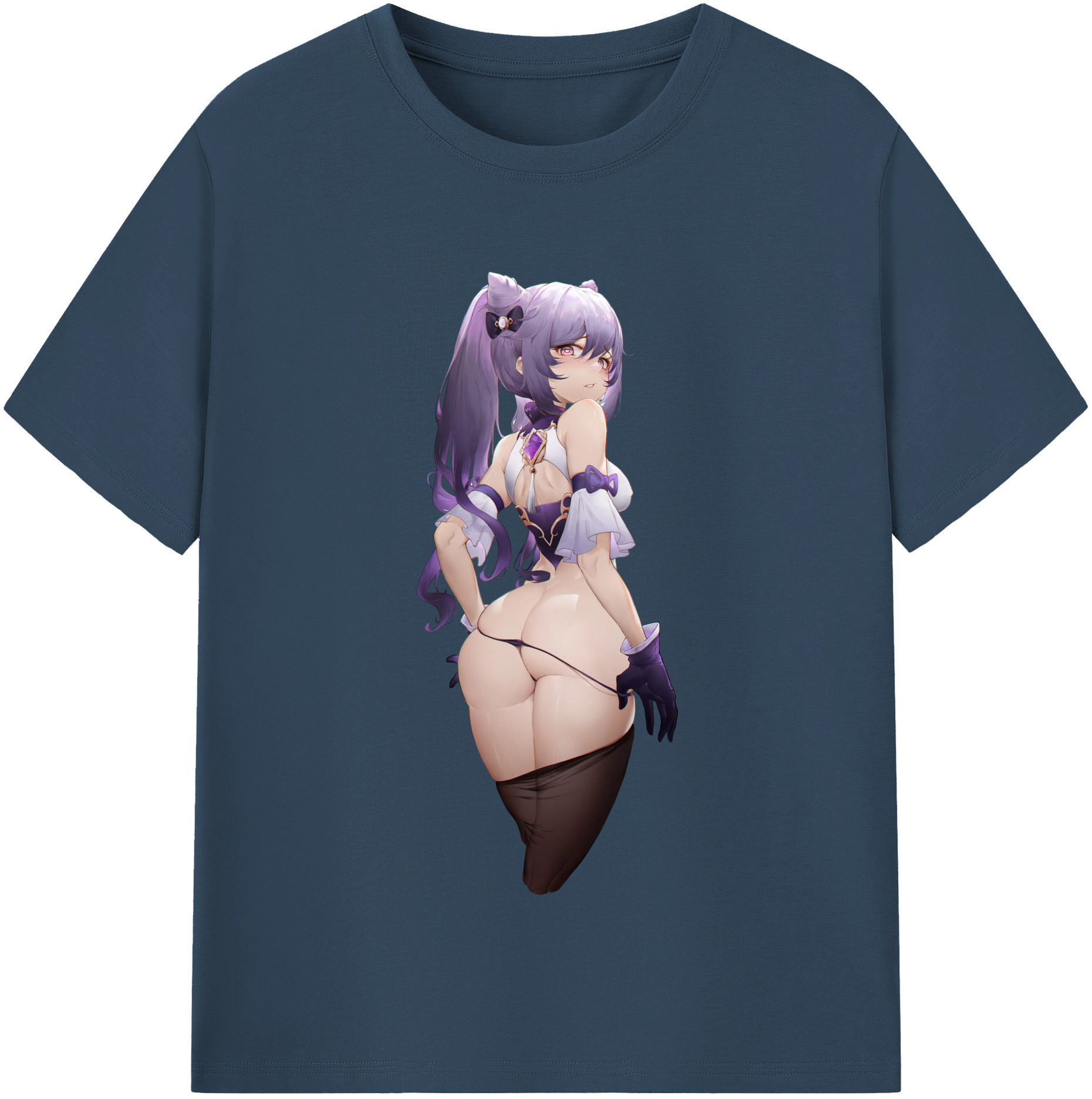 げんし神 刻晴 こくせい genshin Kokusei レディースカジュアルプリントTシャツ（綿100％）