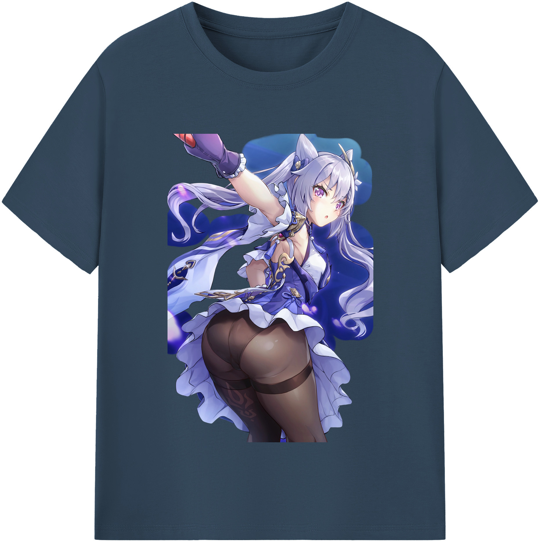 げんし神 刻晴 こくせい genshin Kokusei レディースカジュアルプリントTシャツ（綿100％）