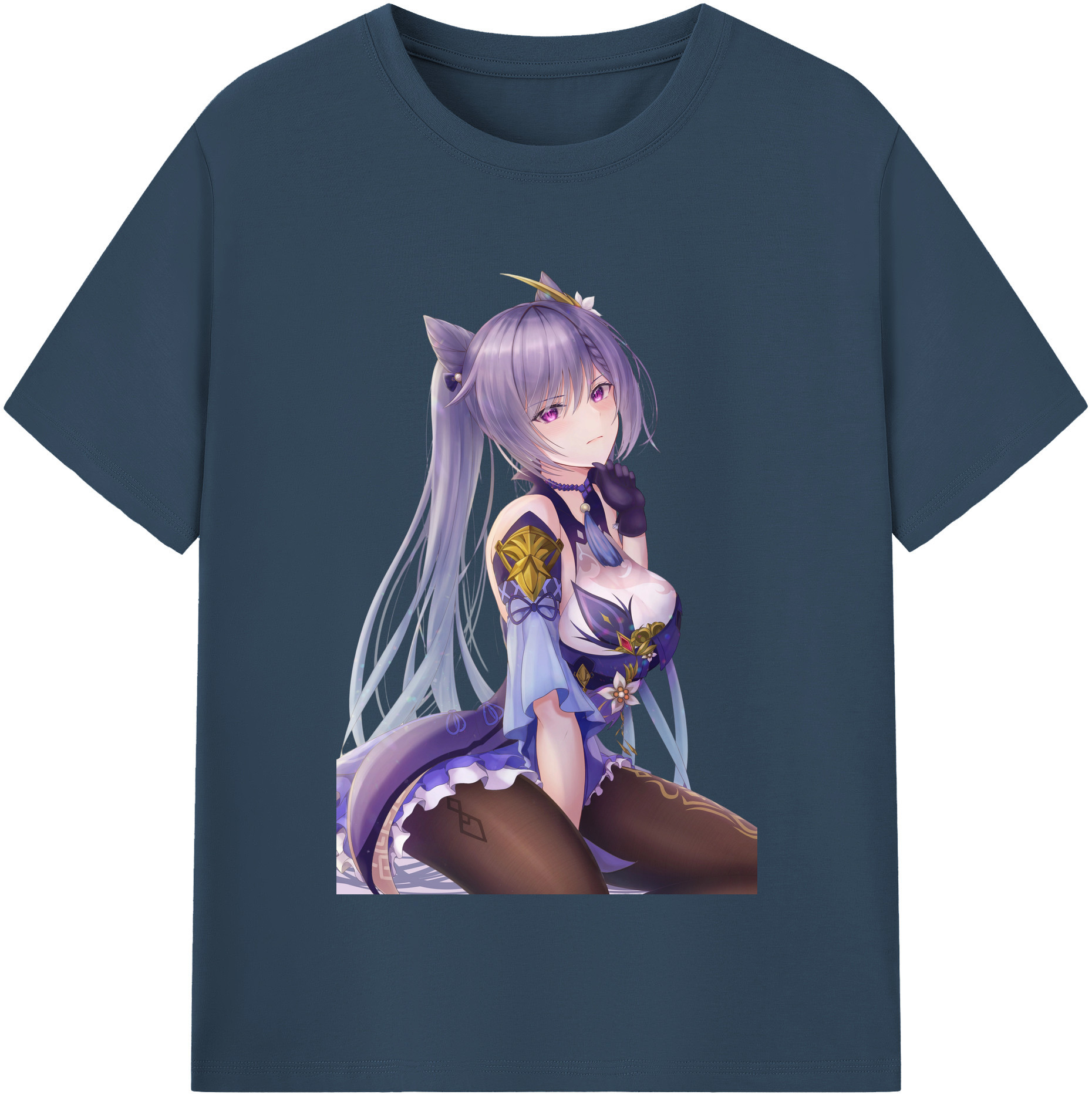 げんし神 刻晴 こくせい genshin Kokusei レディースカジュアルプリントTシャツ（綿100％）