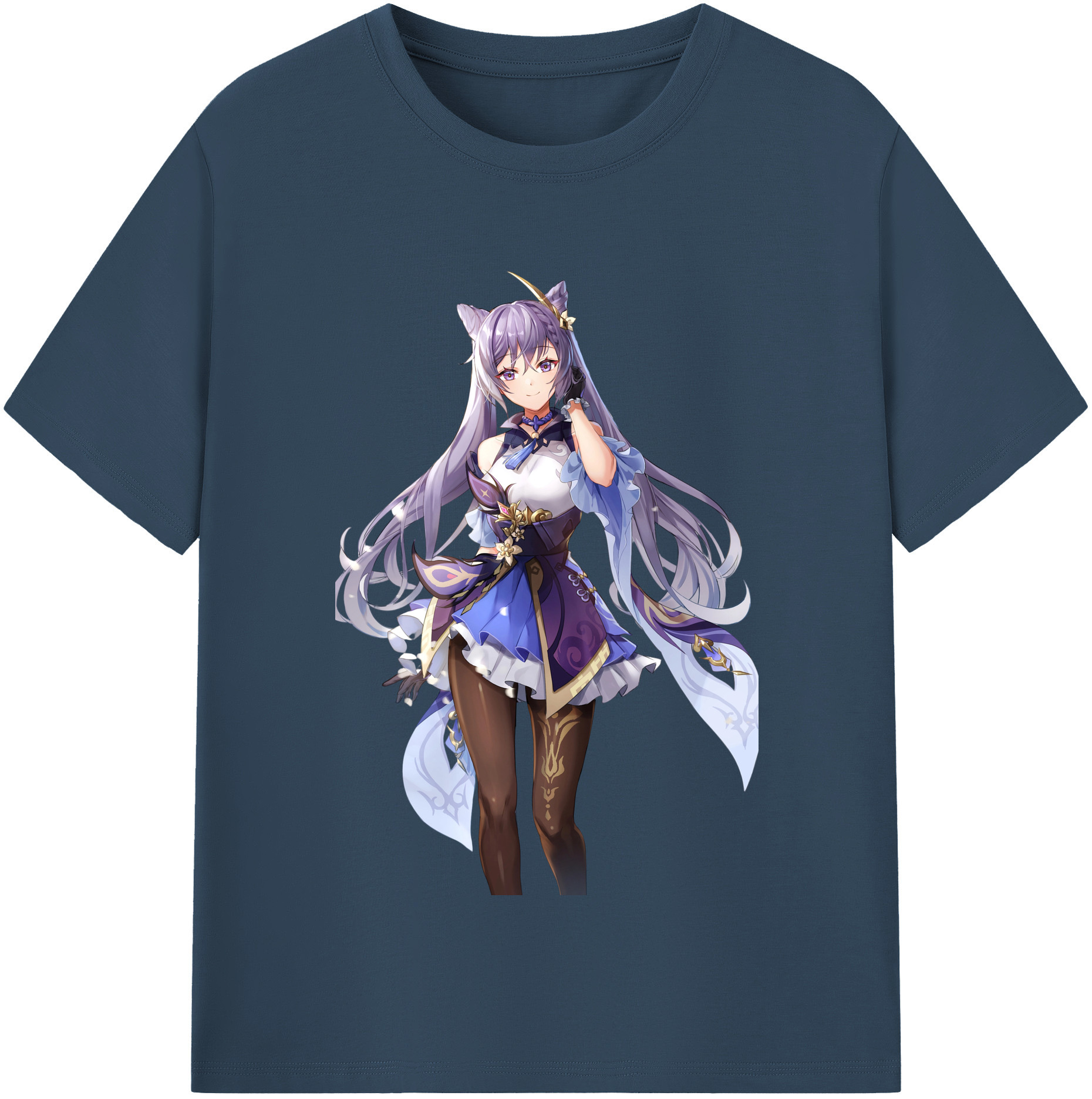 げんし神 刻晴 こくせい genshin Kokusei レディースカジュアルプリントTシャツ（綿100％）