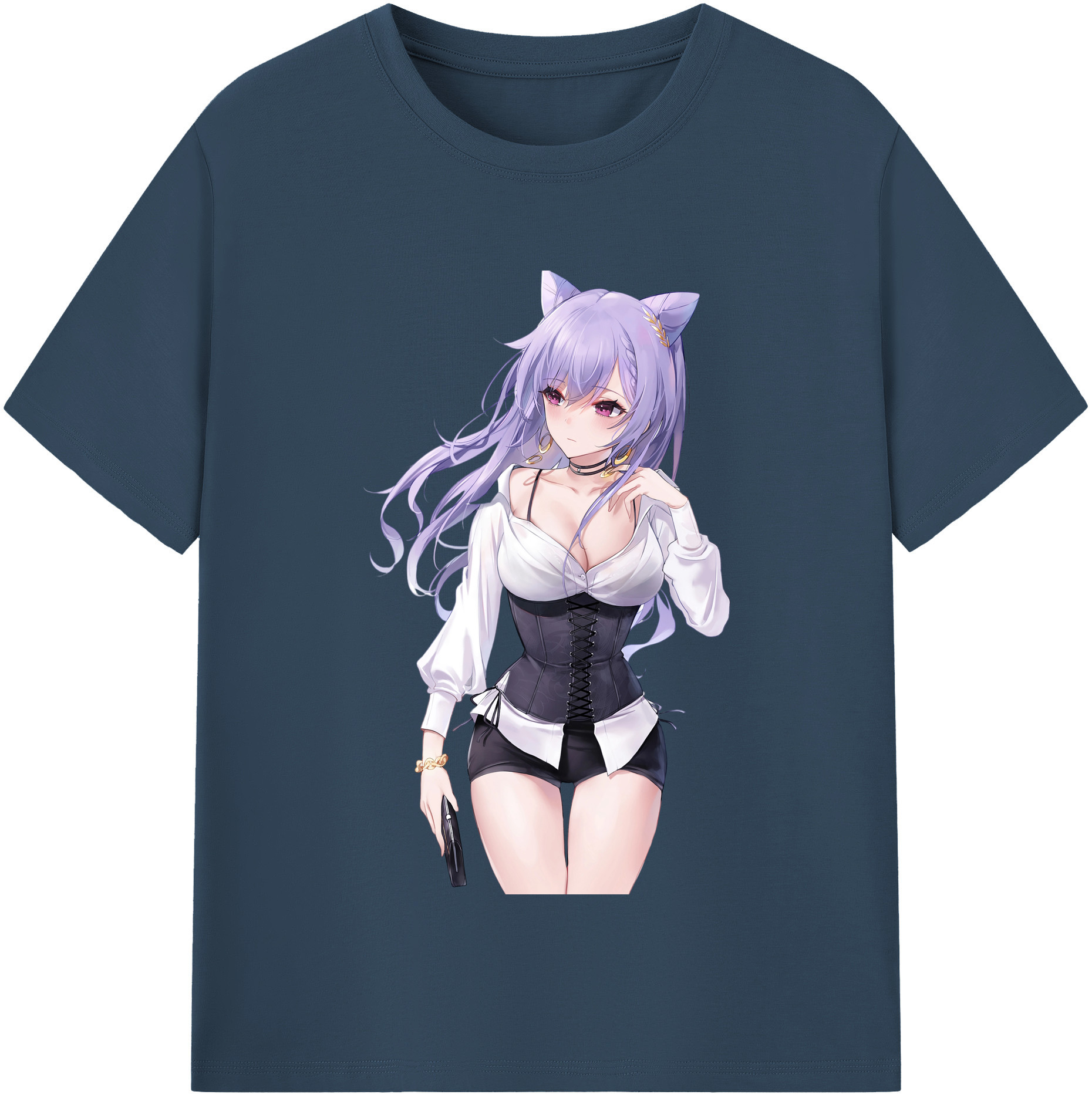 げんし神 刻晴 こくせい genshin Kokusei レディースカジュアルプリントTシャツ（綿100％）