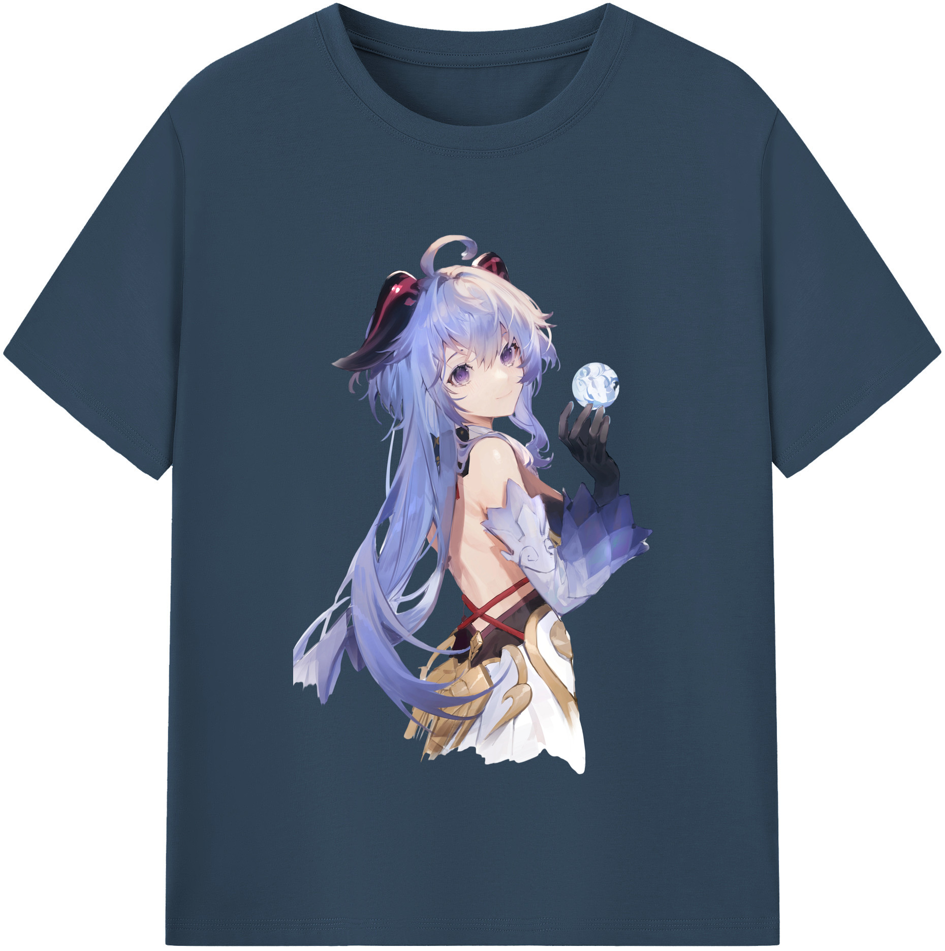 げんし神 甘雨 かんう genshin Ganyu レディースカジュアルプリントTシャツ（綿100％）