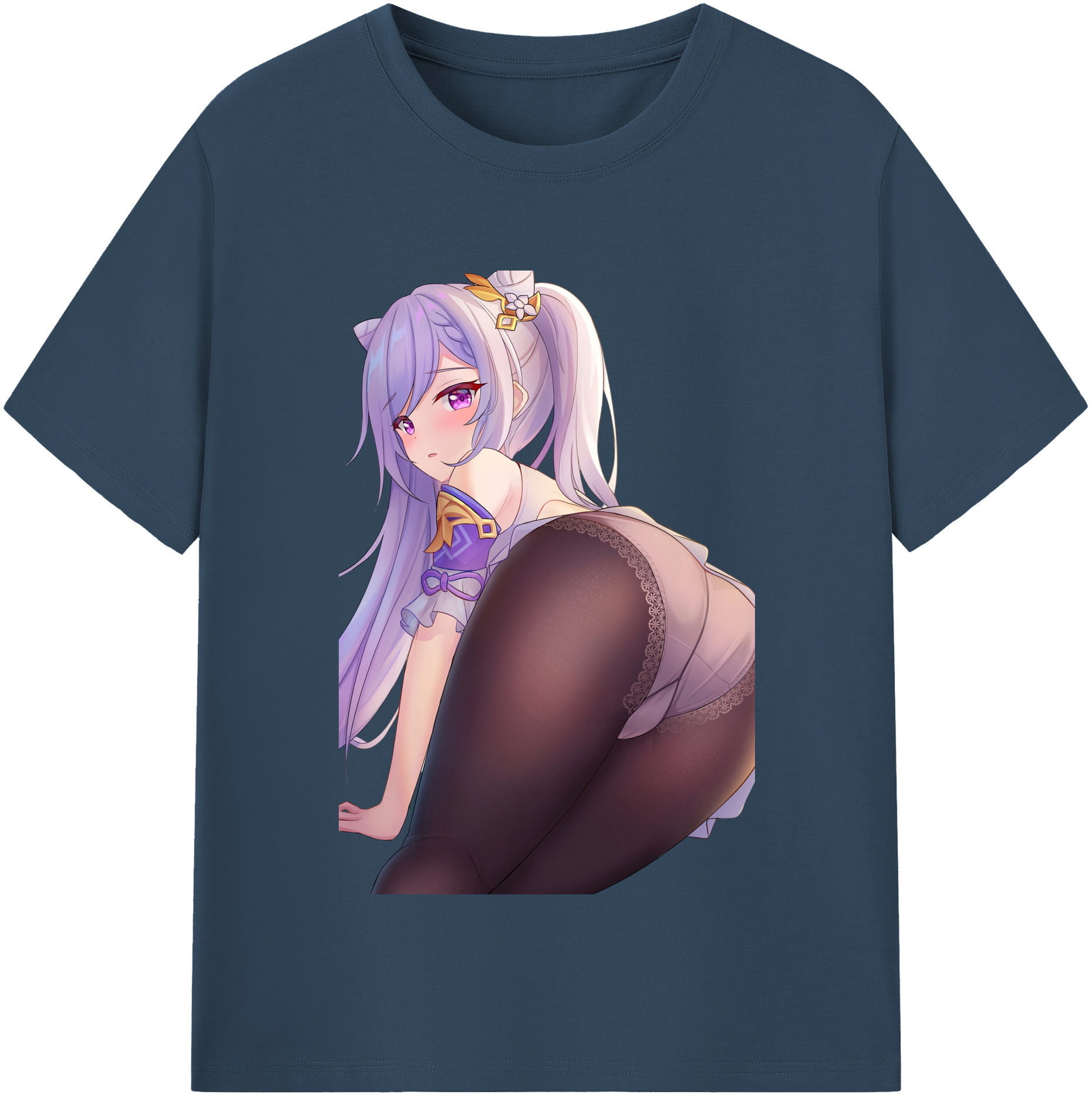 げんし神 刻晴 こくせい genshin Kokusei レディースカジュアルプリントTシャツ（綿100％）