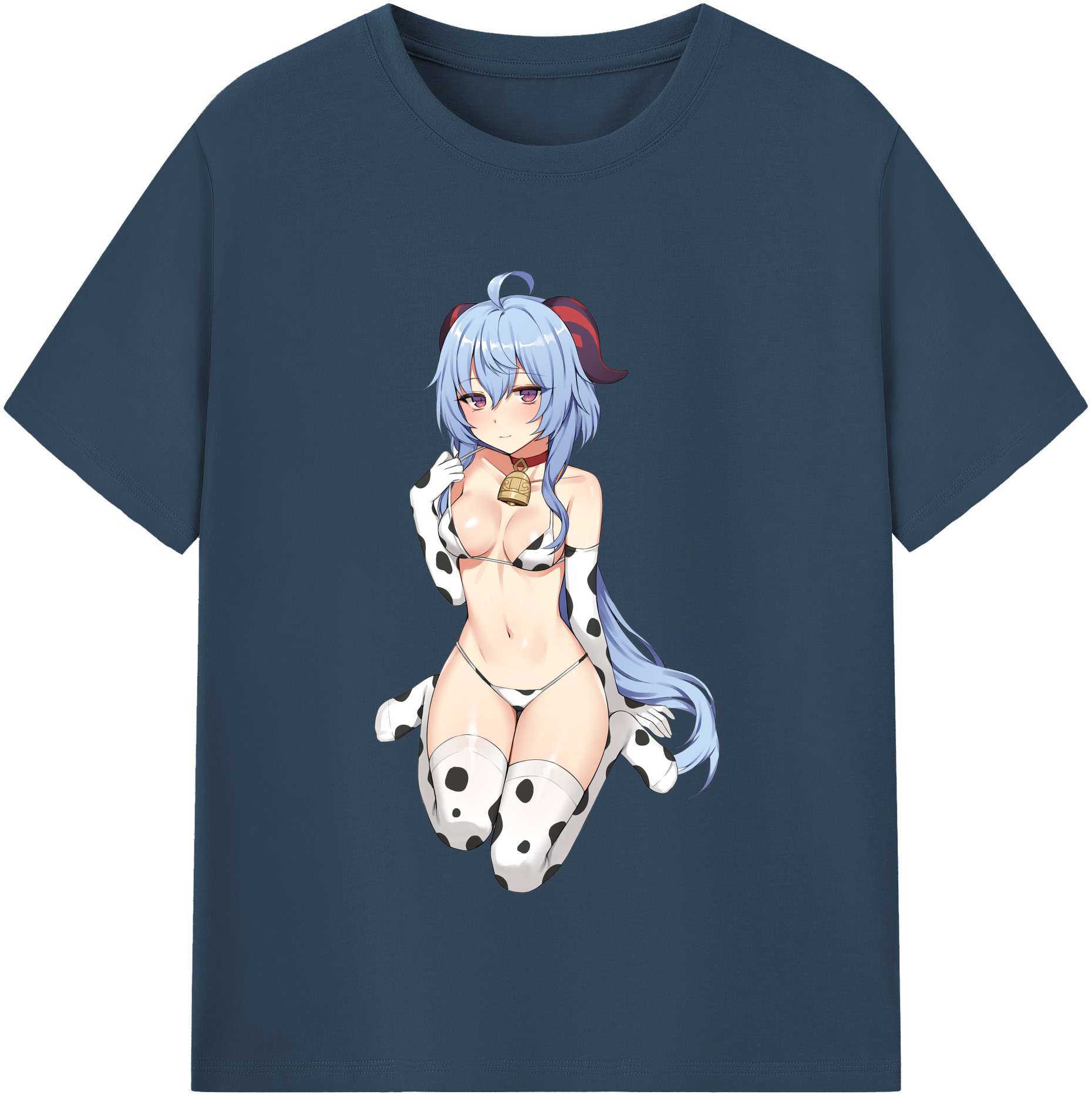 げんし神 甘雨 かんう genshin Ganyu レディースカジュアルプリントTシャツ（綿100％）