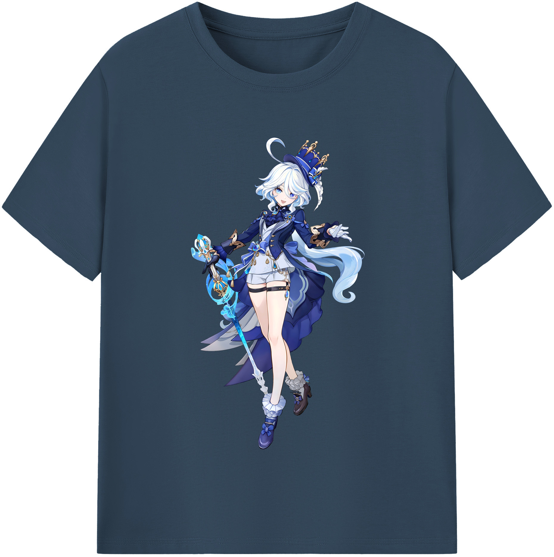 げんし神 フリーナ genshin Furina レディースカジュアルプリントTシャツ（綿100％）