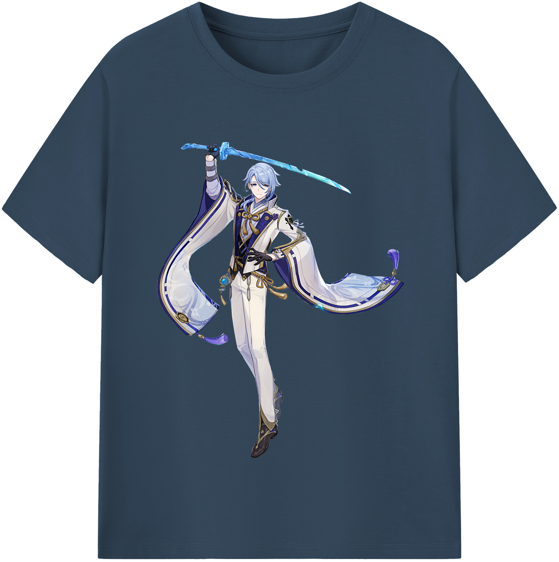 げんし神 神里綾人 かみさとあやと genshin Kamisato Ayato レディースカジュアルプリントTシャツ（綿100％）