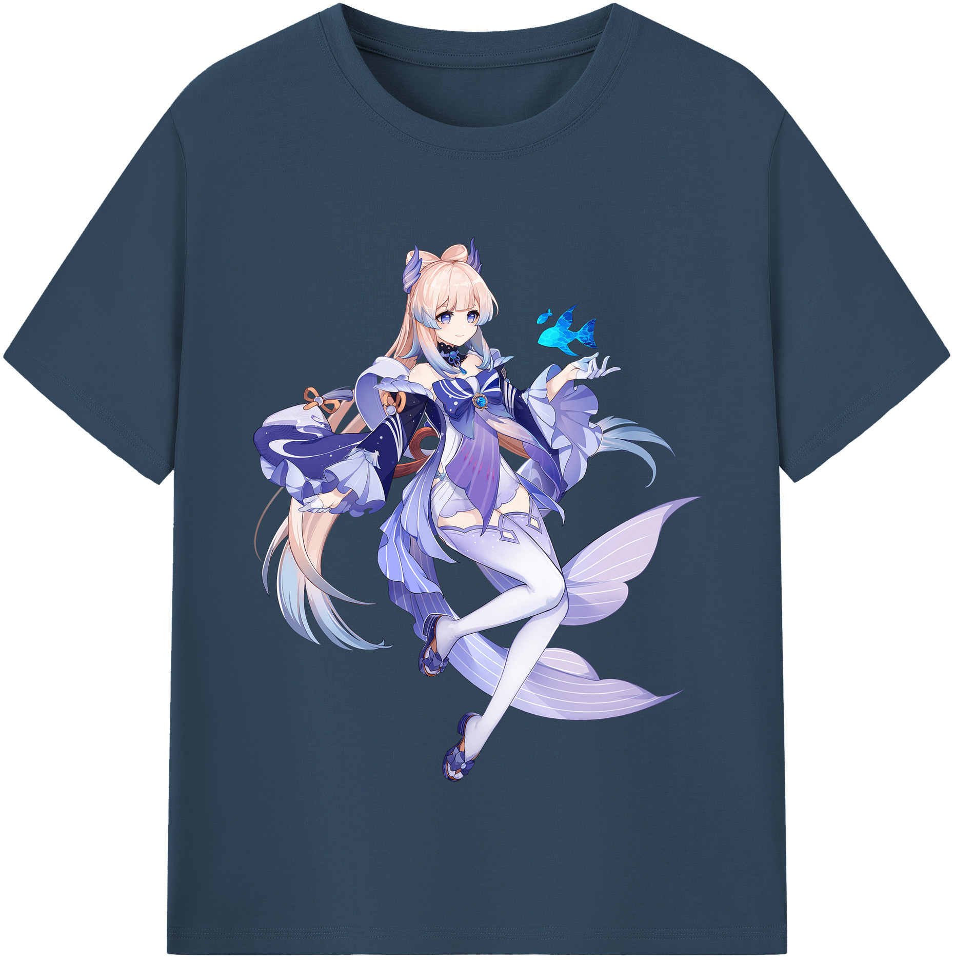 げんし神 珊瑚宮心海 サンゴノミヤ・ココミ genshin Sangonomiya Kokomi レディースカジュアルプリントTシャツ（綿100％）