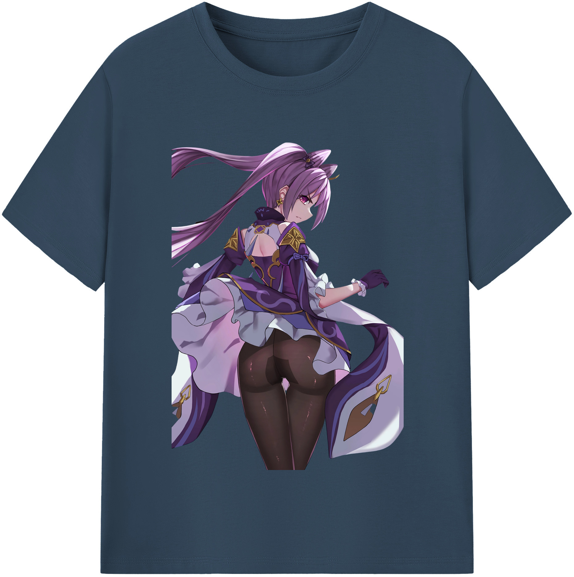 げんし神 刻晴 こくせい genshin Kokusei レディースカジュアルプリントTシャツ（綿100％）