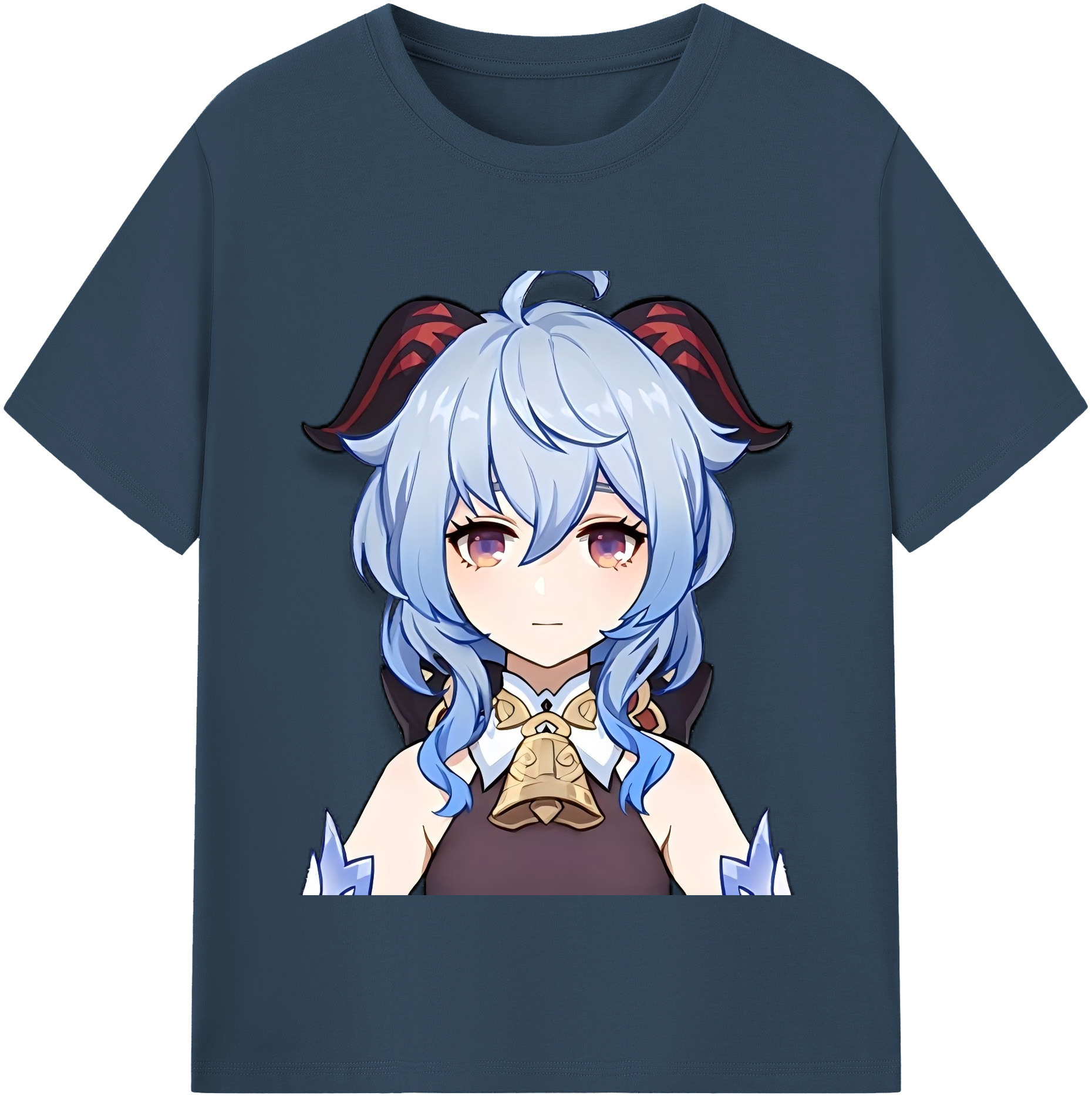 げんし神 甘雨 かんう genshin Ganyu レディースカジュアルプリントTシャツ（綿100％）