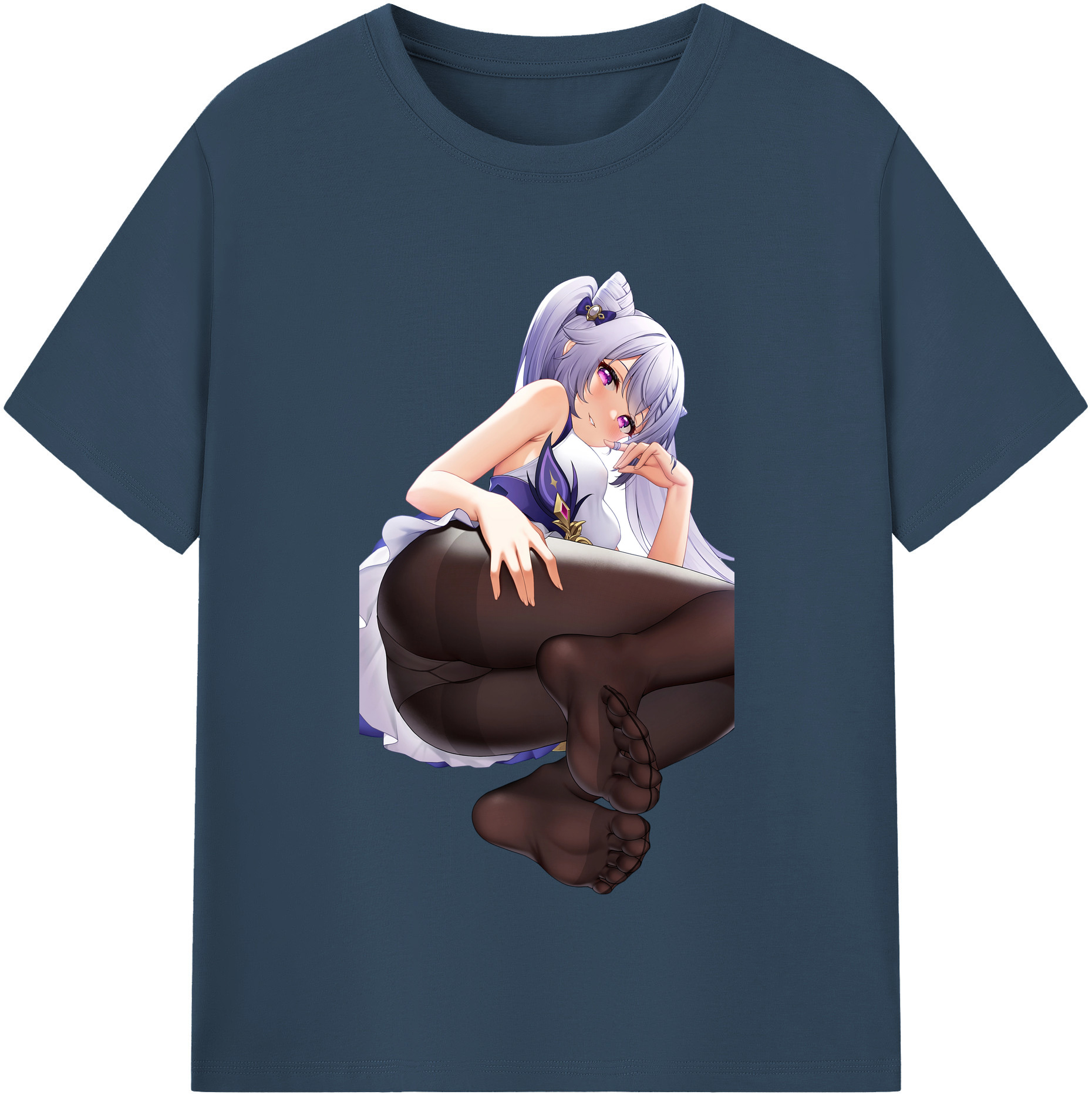 げんし神 刻晴 こくせい genshin Kokusei レディースカジュアルプリントTシャツ（綿100％）