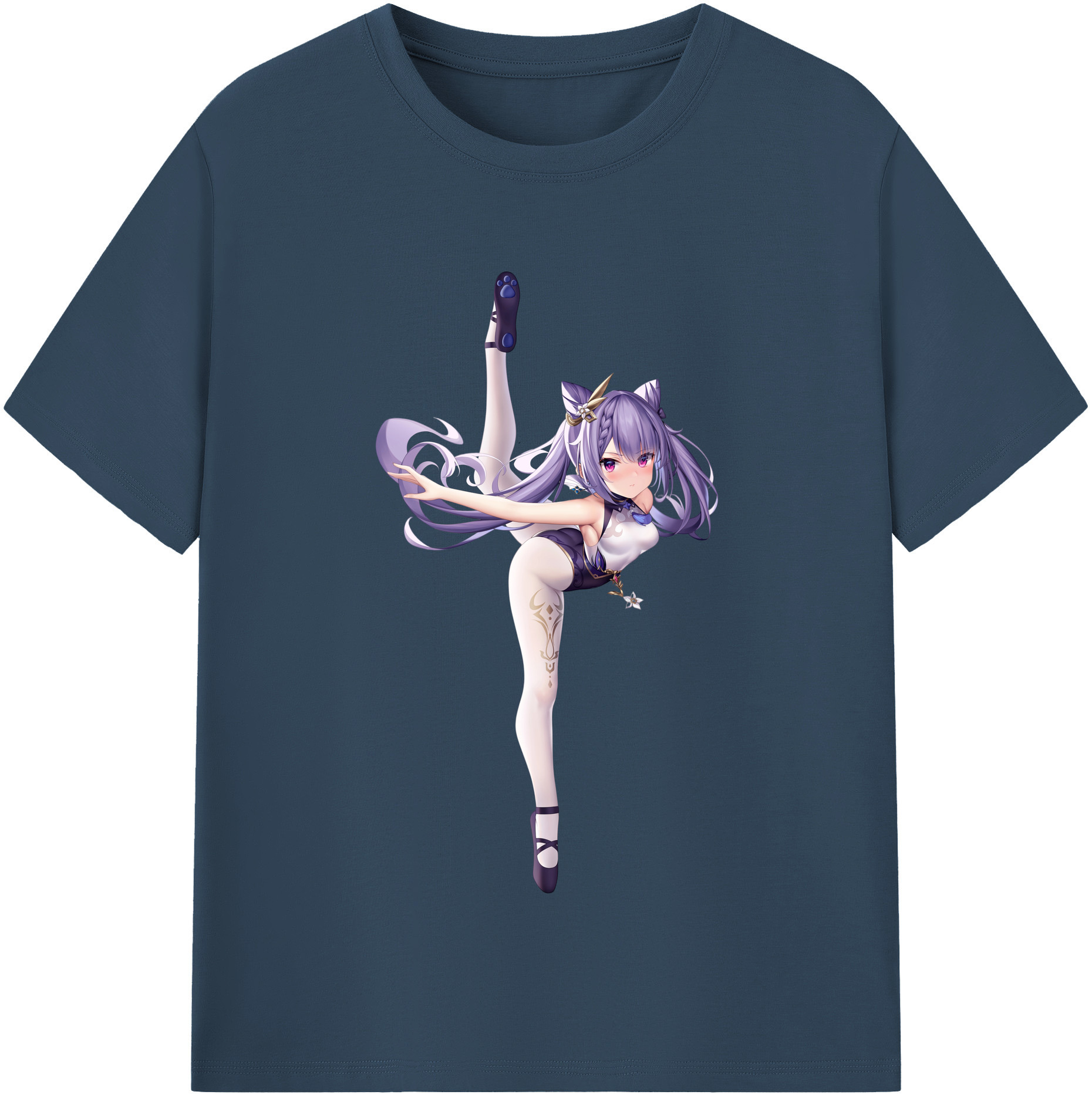げんし神 刻晴 こくせい genshin Kokusei レディースカジュアルプリントTシャツ（綿100％）