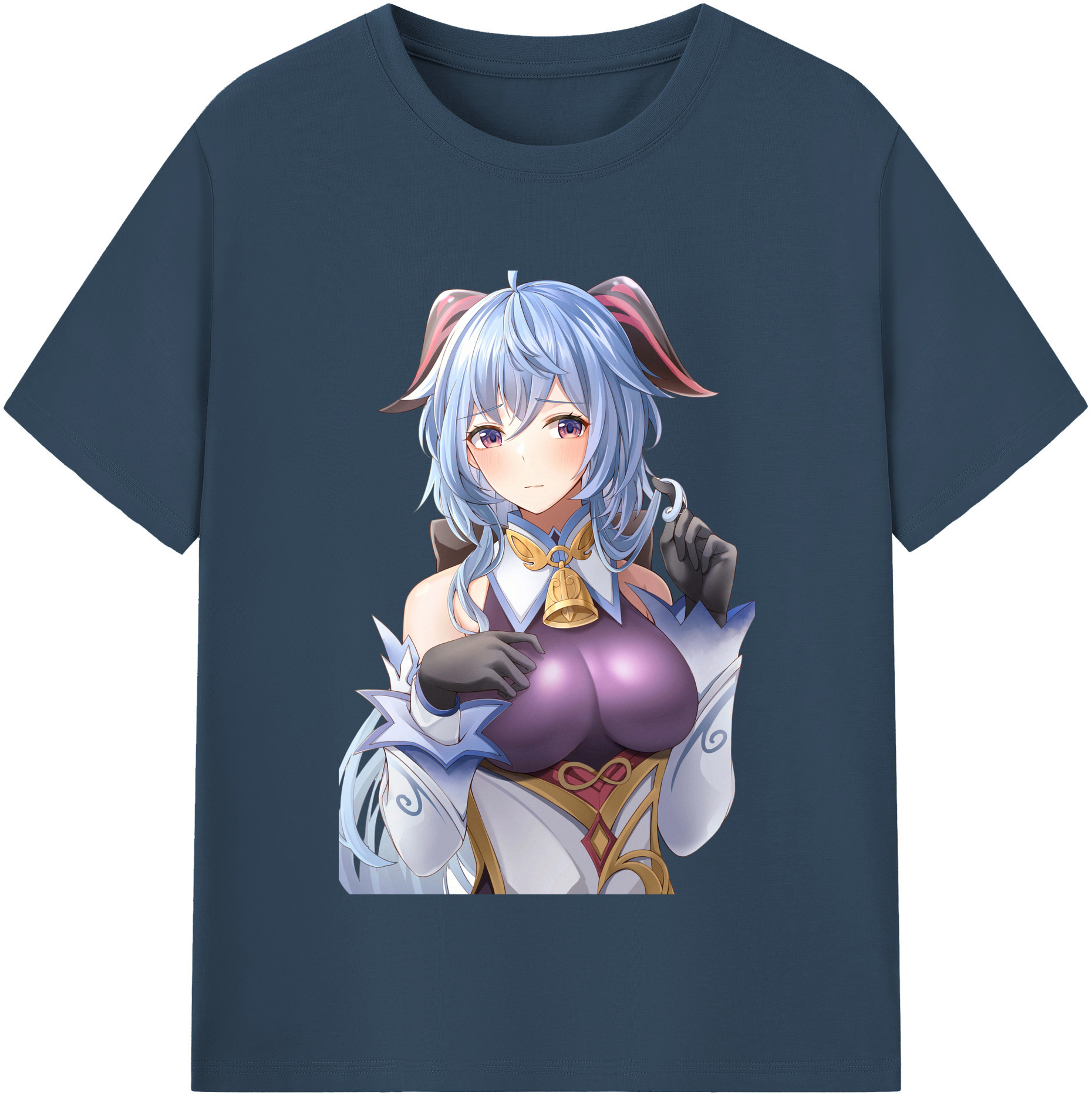 げんし神 甘雨 かんう genshin Ganyu レディースカジュアルプリントTシャツ（綿100％）