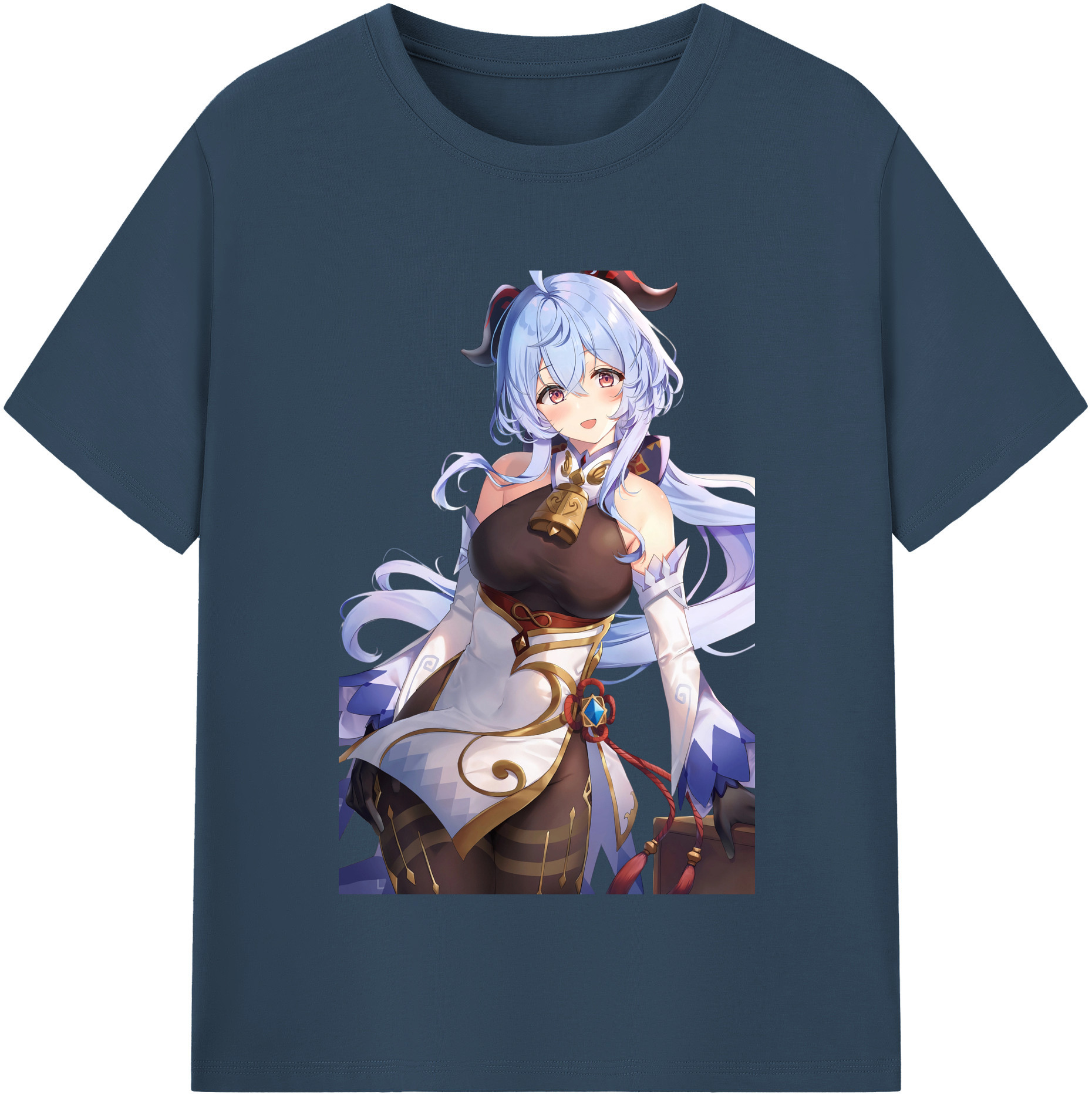 げんし神 甘雨 かんう genshin Ganyu レディースカジュアルプリントTシャツ（綿100％）