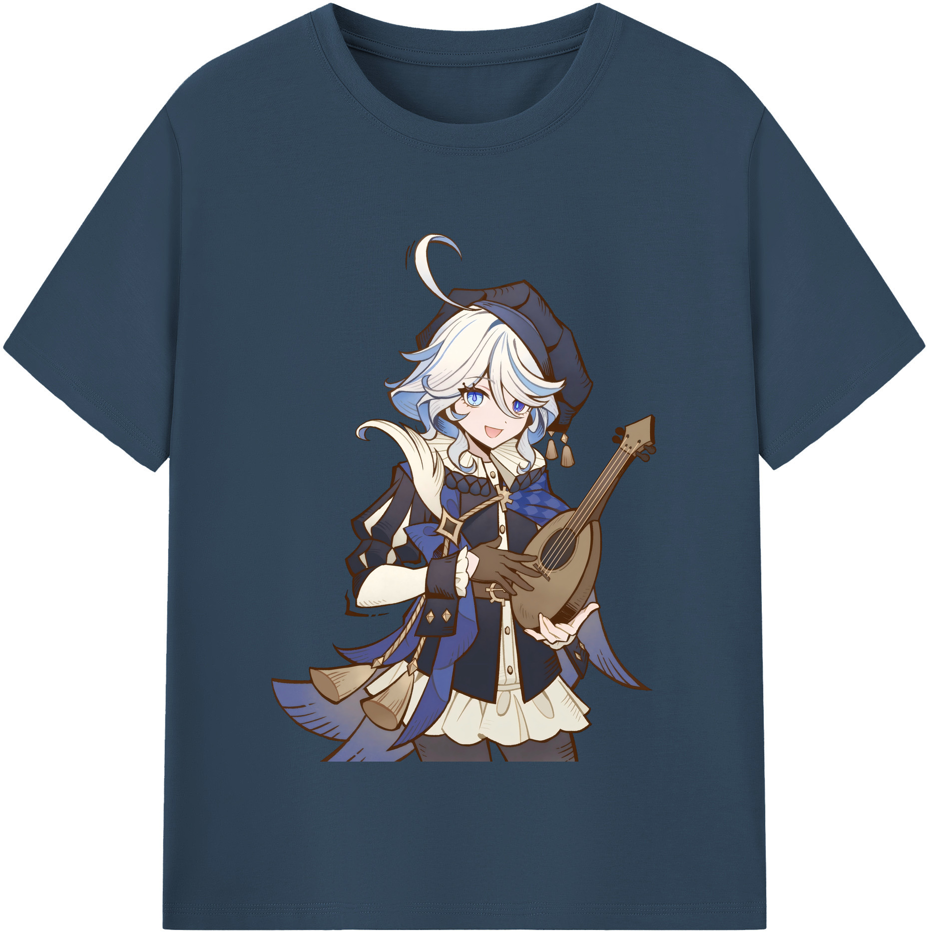 げんし神 フリーナ genshin Furina レディースカジュアルプリントTシャツ（綿100％）