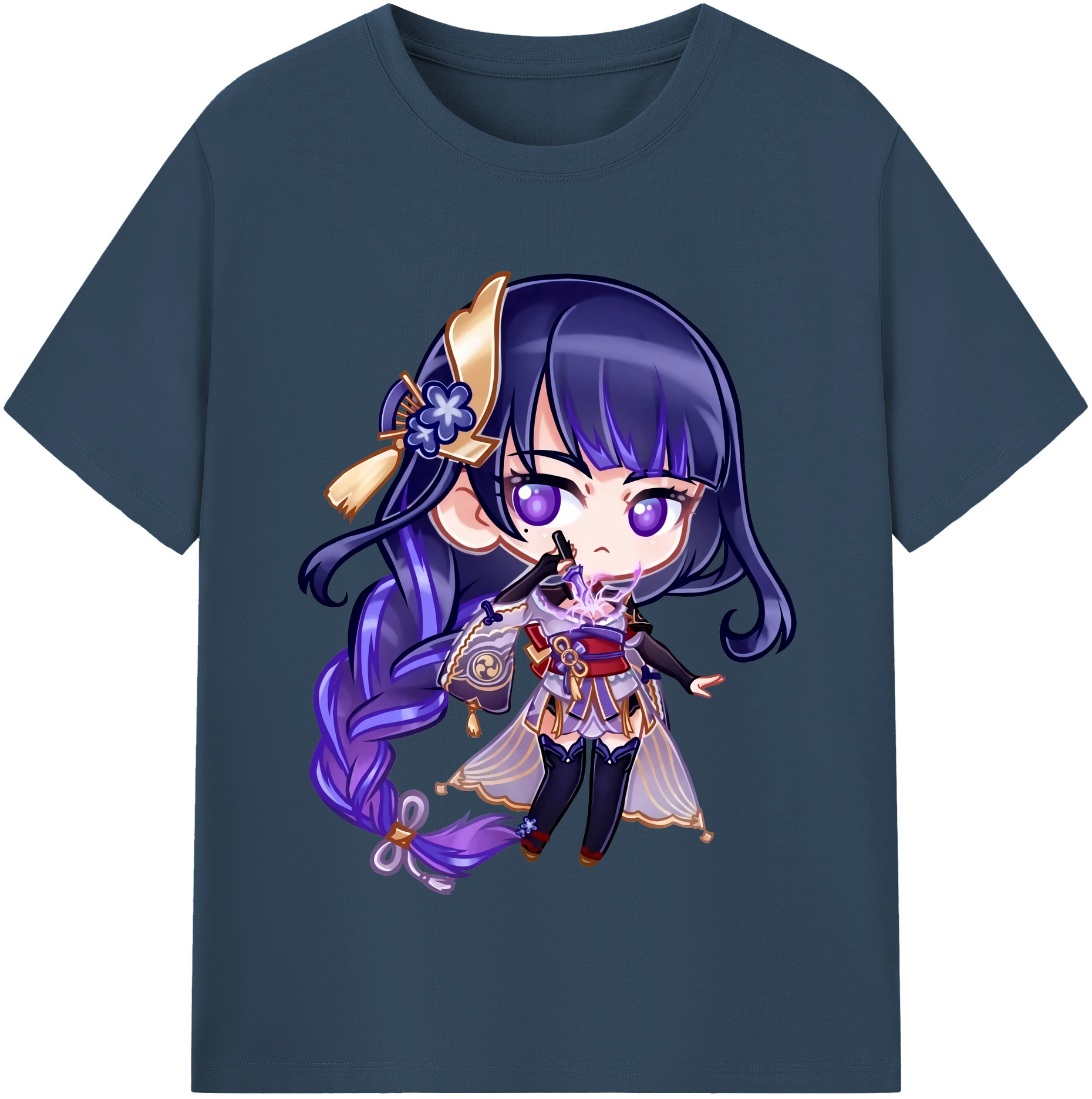 げんし神 雷電将軍 らいでんしょうぐん genshin Raiden Shogun レディースカジュアルプリントTシャツ（綿100％）
