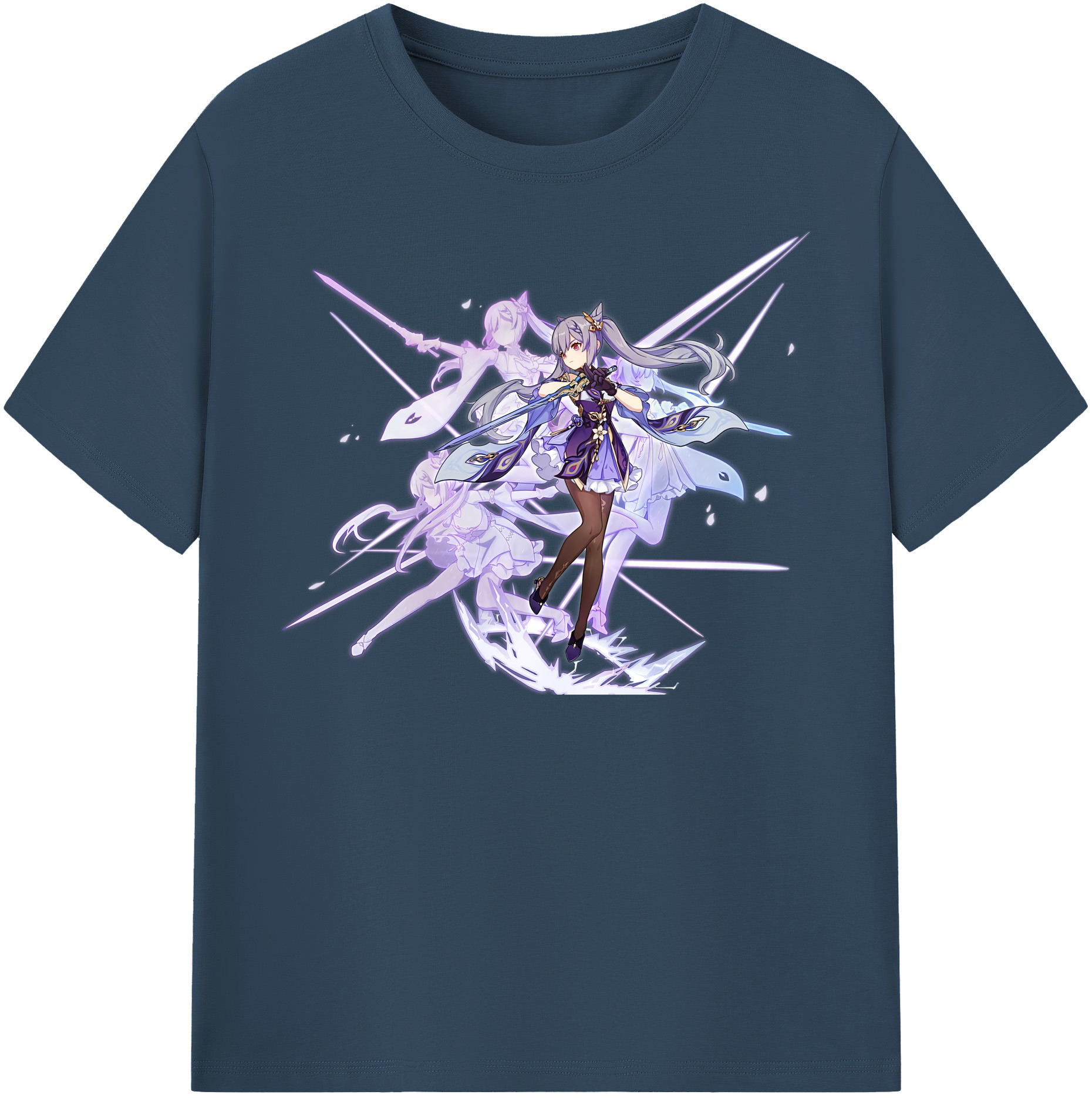 げんし神 刻晴 こくせい genshin Kokusei レディースカジュアルプリントTシャツ（綿100％）