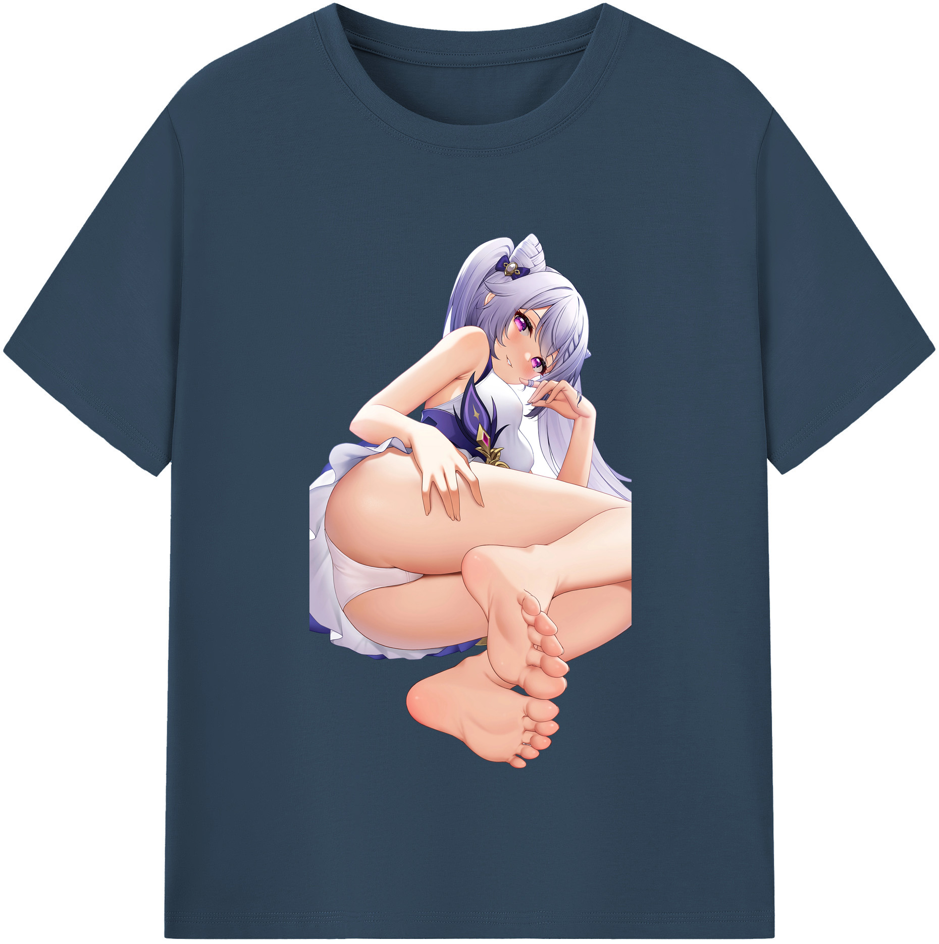 げんし神 刻晴 こくせい genshin Kokusei レディースカジュアルプリントTシャツ（綿100％）