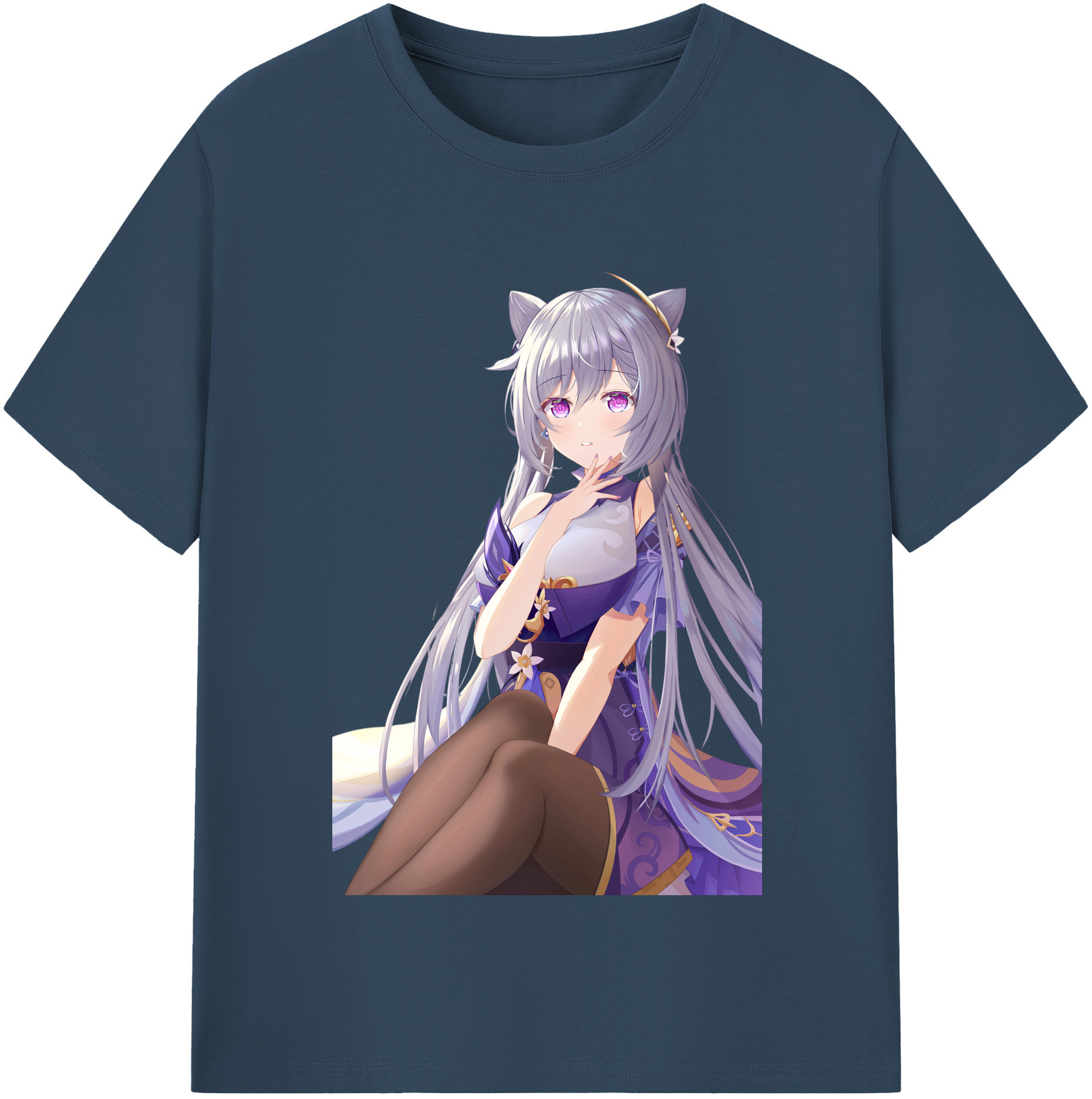 げんし神 刻晴 こくせい genshin Kokusei レディースカジュアルプリントTシャツ（綿100％）