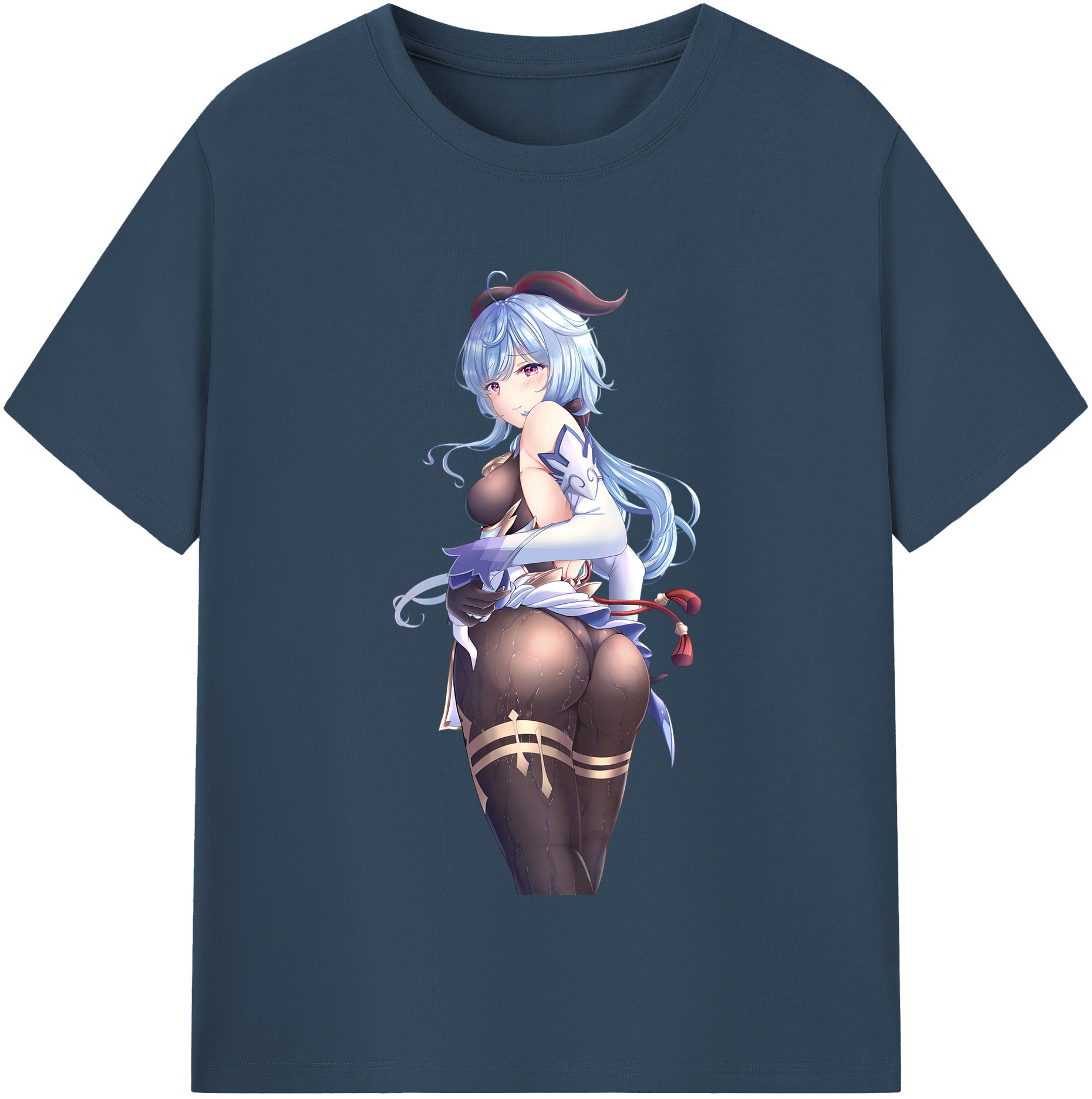げんし神 甘雨 かんう genshin Ganyu レディースカジュアルプリントTシャツ（綿100％）