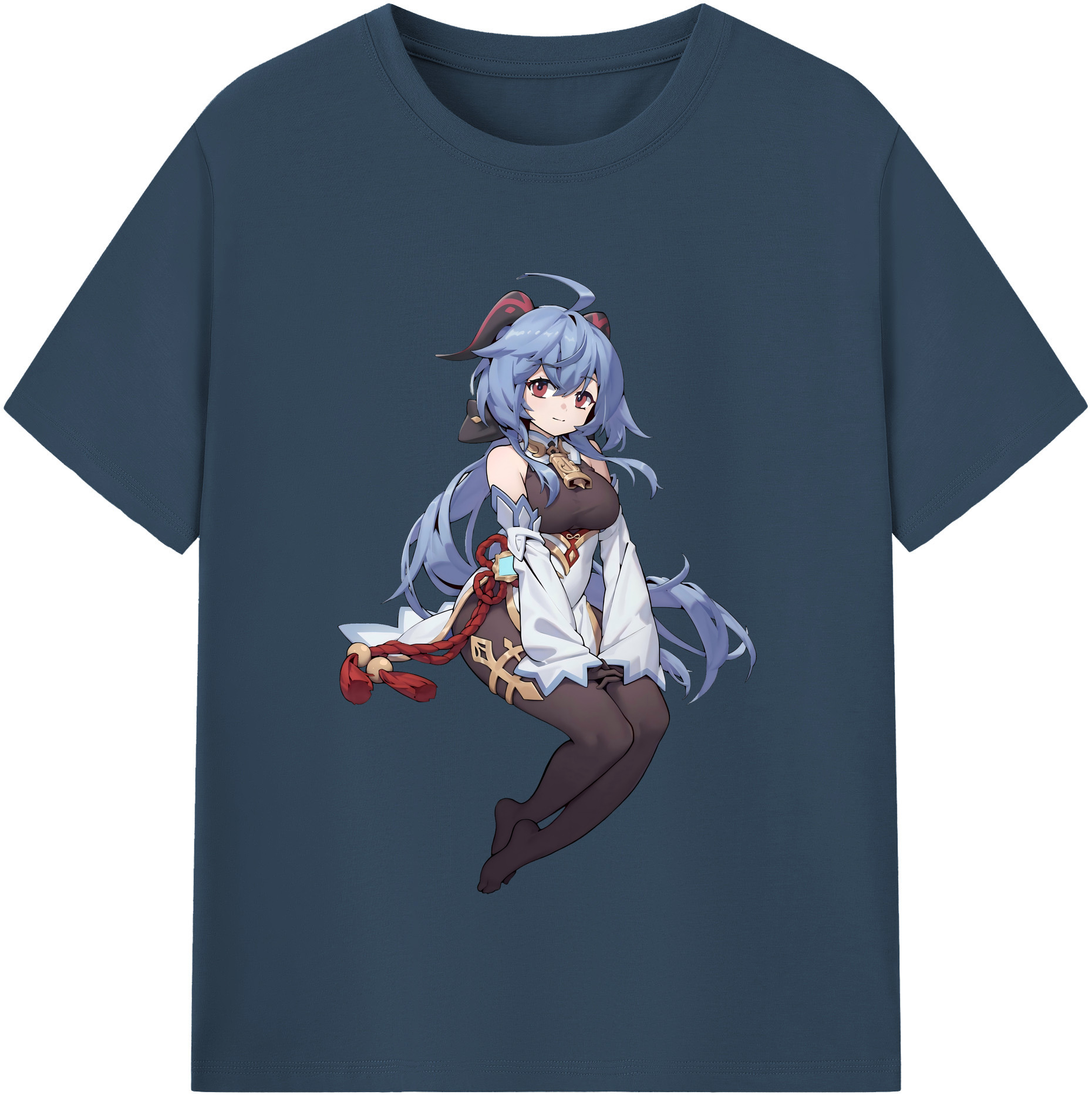 げんし神 甘雨 かんう genshin Ganyu レディースカジュアルプリントTシャツ（綿100％）