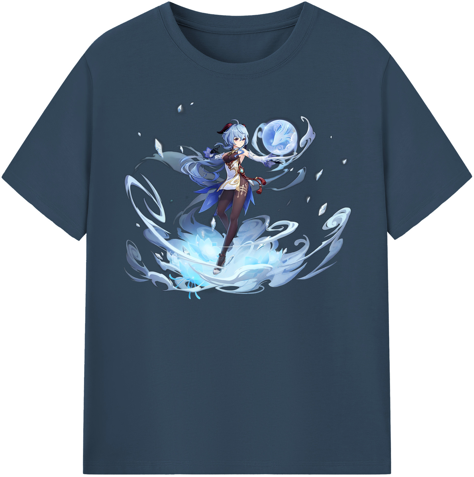 げんし神 甘雨 かんう genshin Ganyu レディースカジュアルプリントTシャツ（綿100％）
