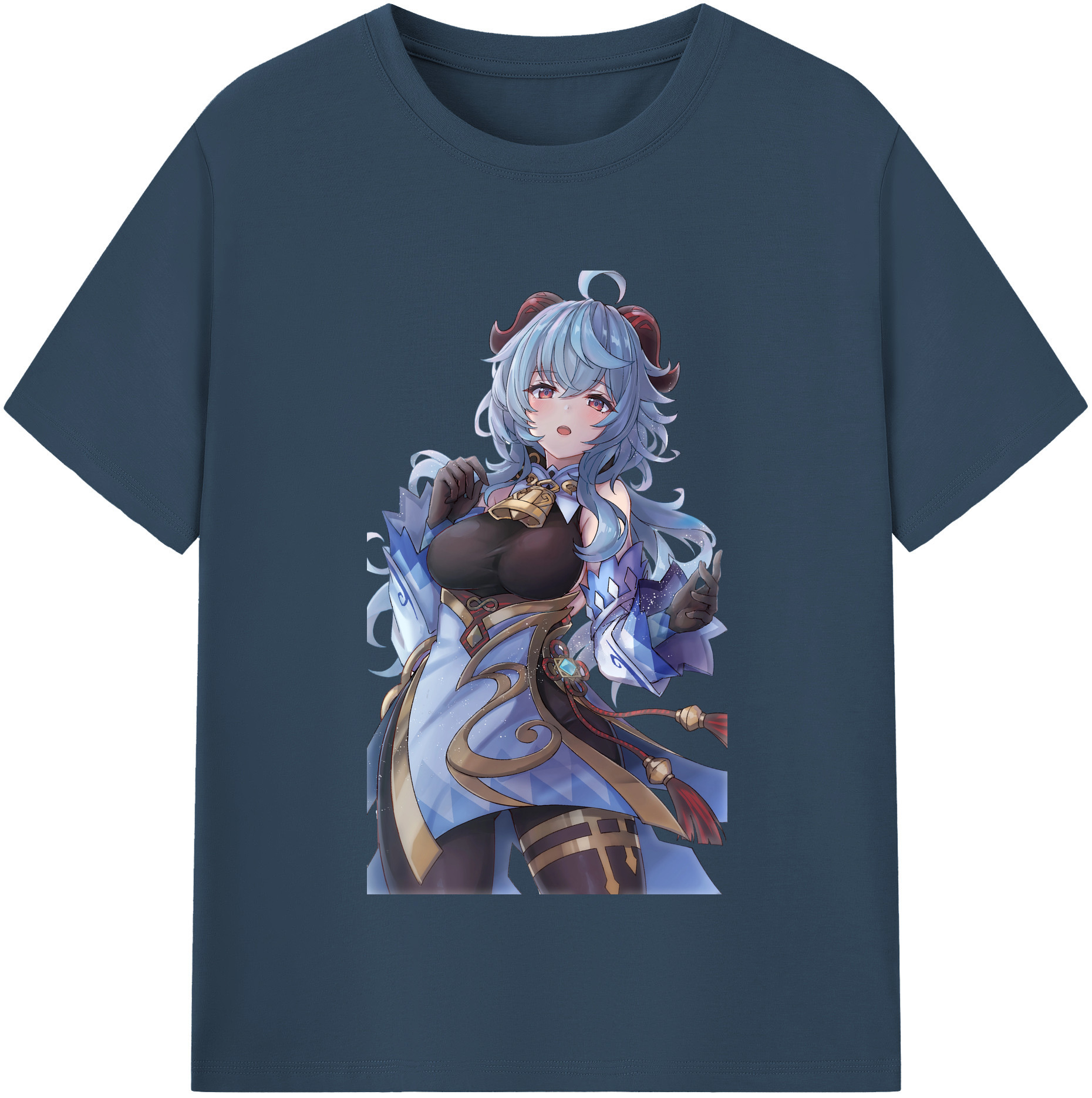 げんし神 甘雨 かんう genshin Ganyu レディースカジュアルプリントTシャツ（綿100％）