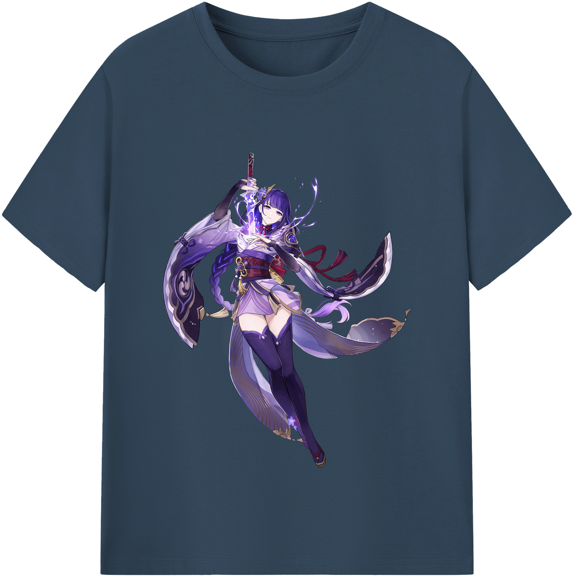 げんし神 雷電将軍 らいでんしょうぐん genshin Raiden Shogun レディースカジュアルプリントTシャツ（綿100％）