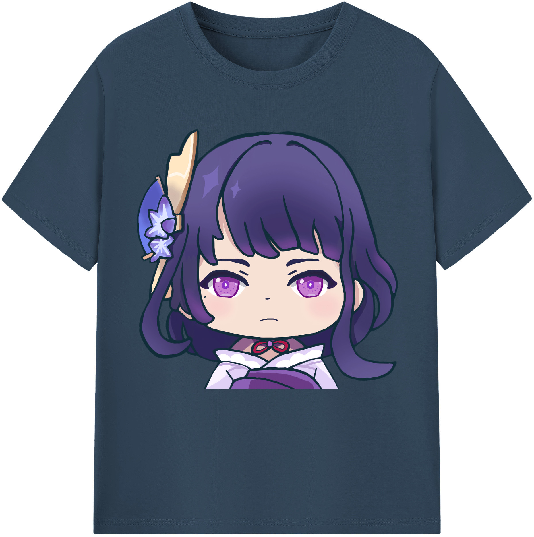 げんし神 雷電将軍 らいでんしょうぐん genshin Raiden Shogun レディースカジュアルプリントTシャツ（綿100％）
