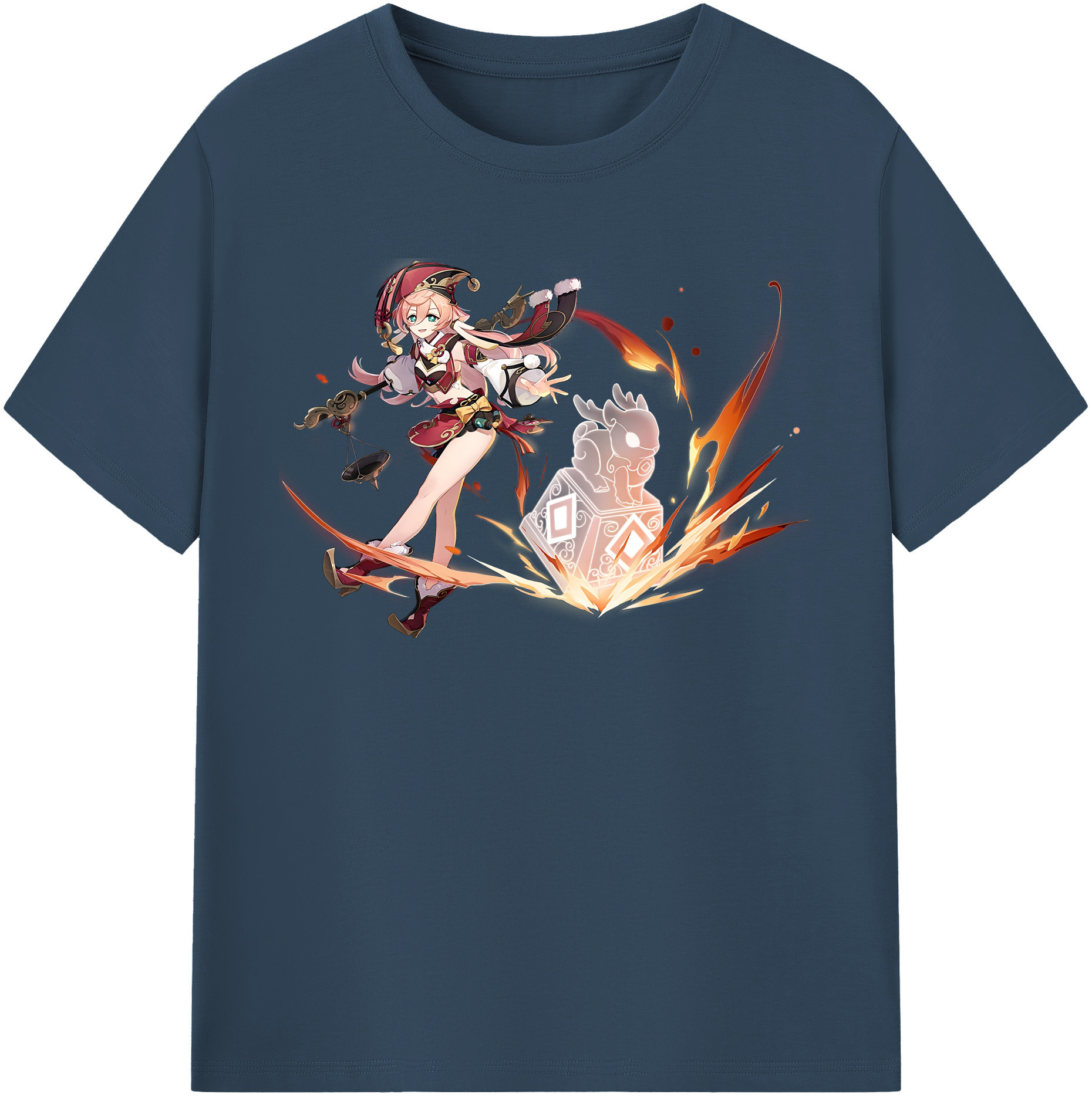 げんし神 ヤンフェイ genshin Yanfei レディースカジュアルプリントTシャツ（綿100％）