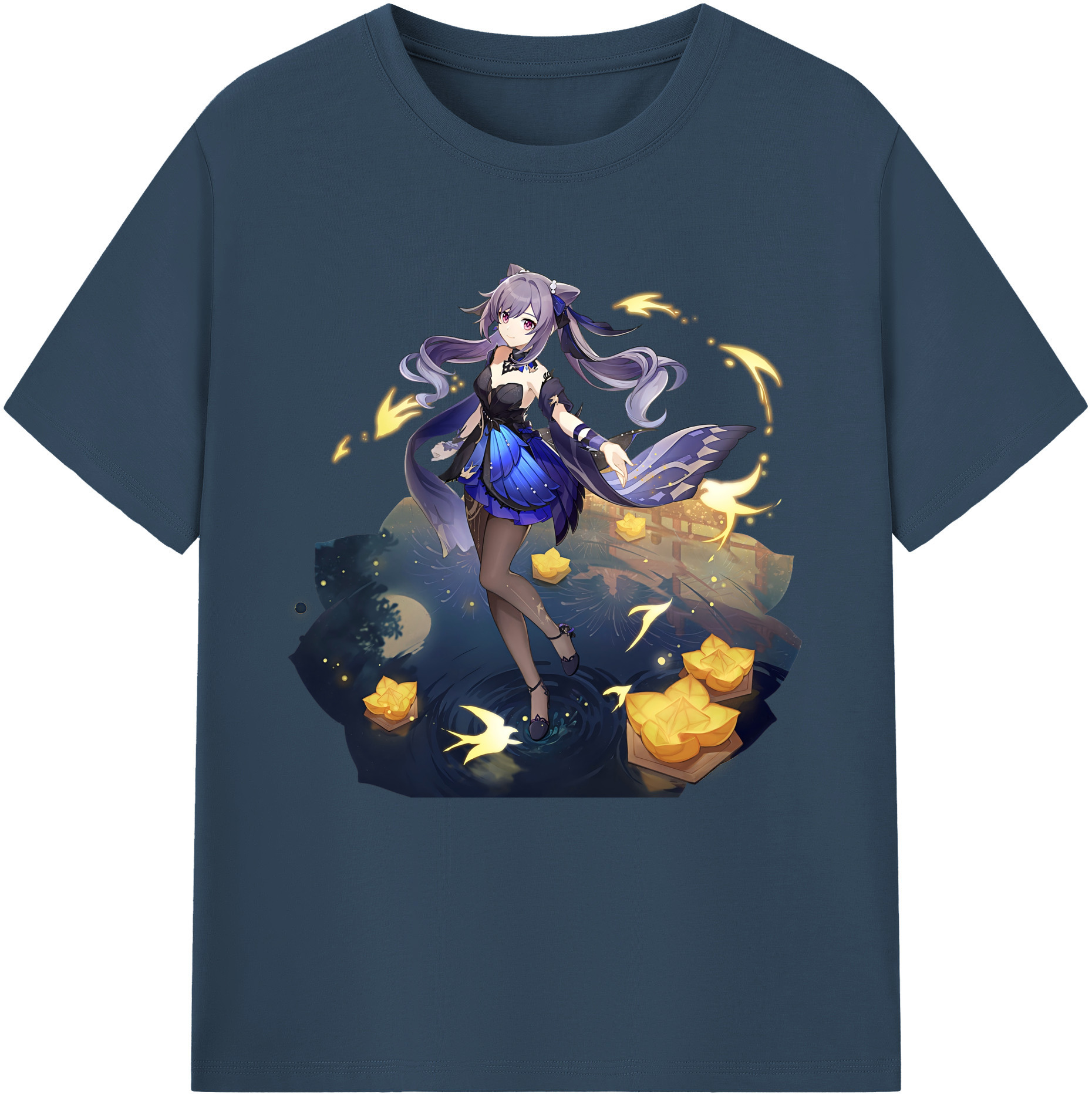 げんし神 刻晴 こくせい genshin Kokusei レディースカジュアルプリントTシャツ（綿100％）