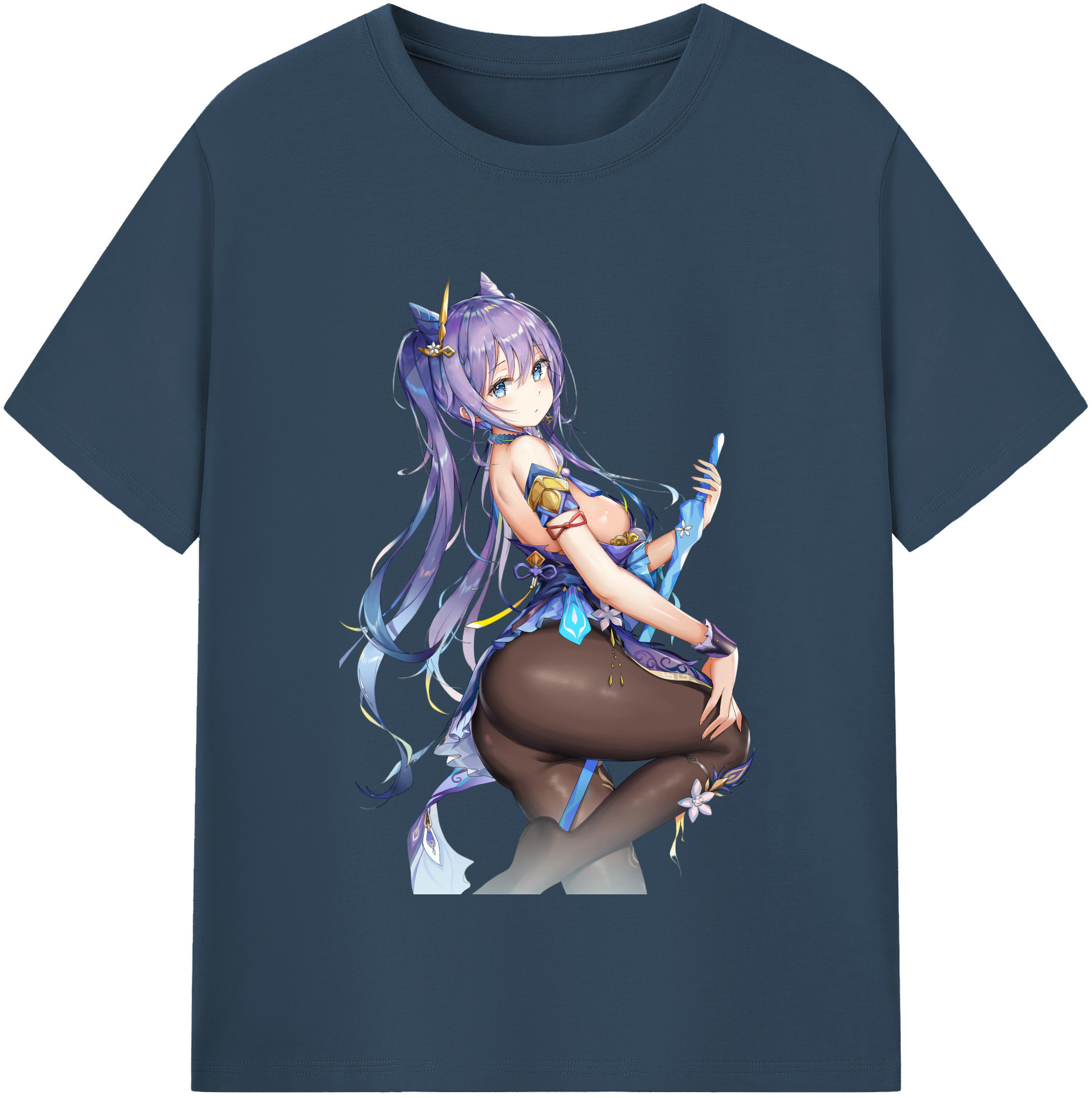げんし神 刻晴 こくせい genshin Kokusei レディースカジュアルプリントTシャツ（綿100％）