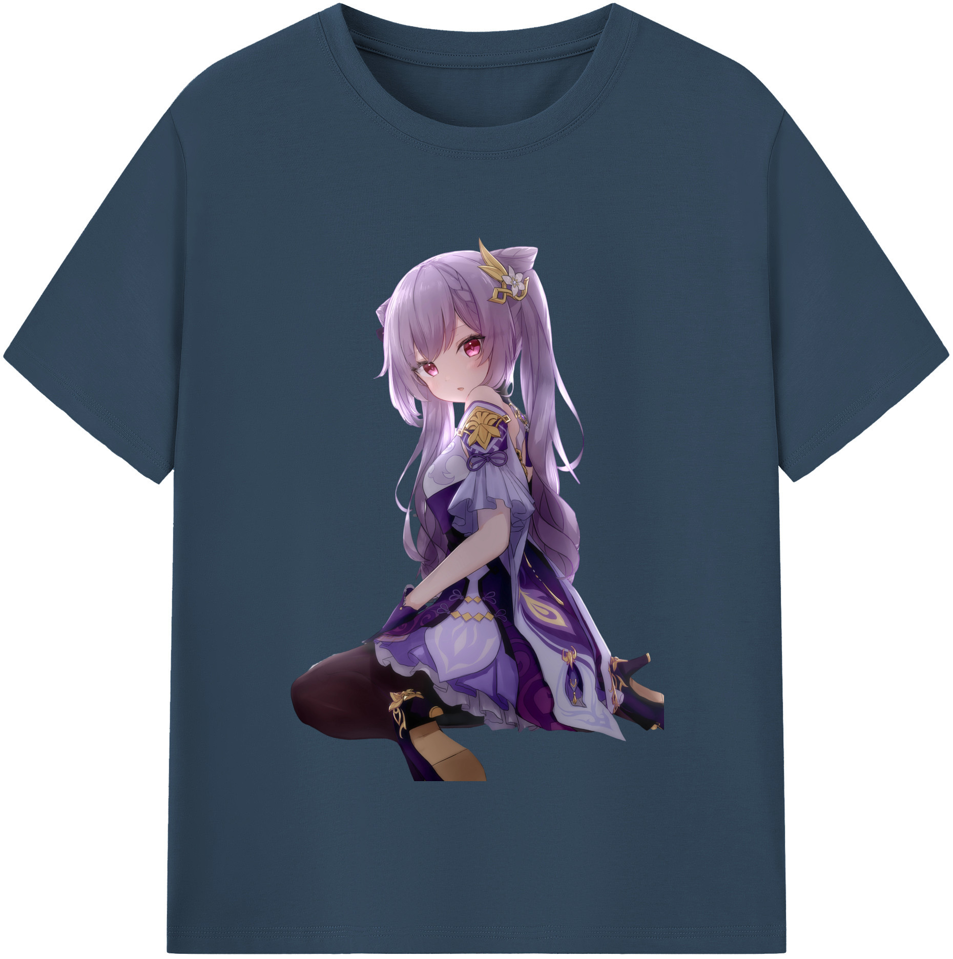 げんし神 刻晴 こくせい genshin Kokusei レディースカジュアルプリントTシャツ（綿100％）