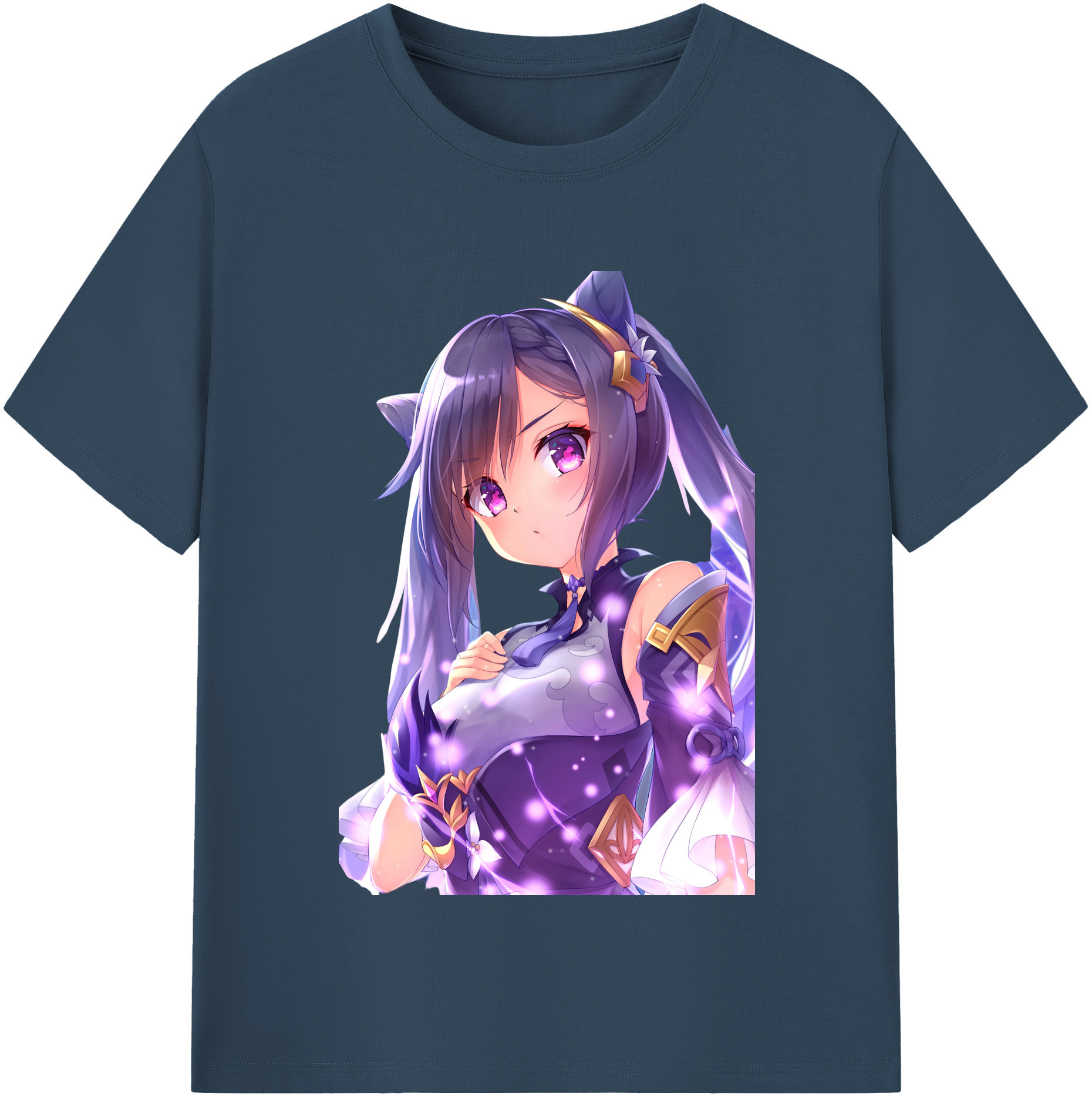 げんし神 刻晴 こくせい genshin Kokusei レディースカジュアルプリントTシャツ（綿100％）