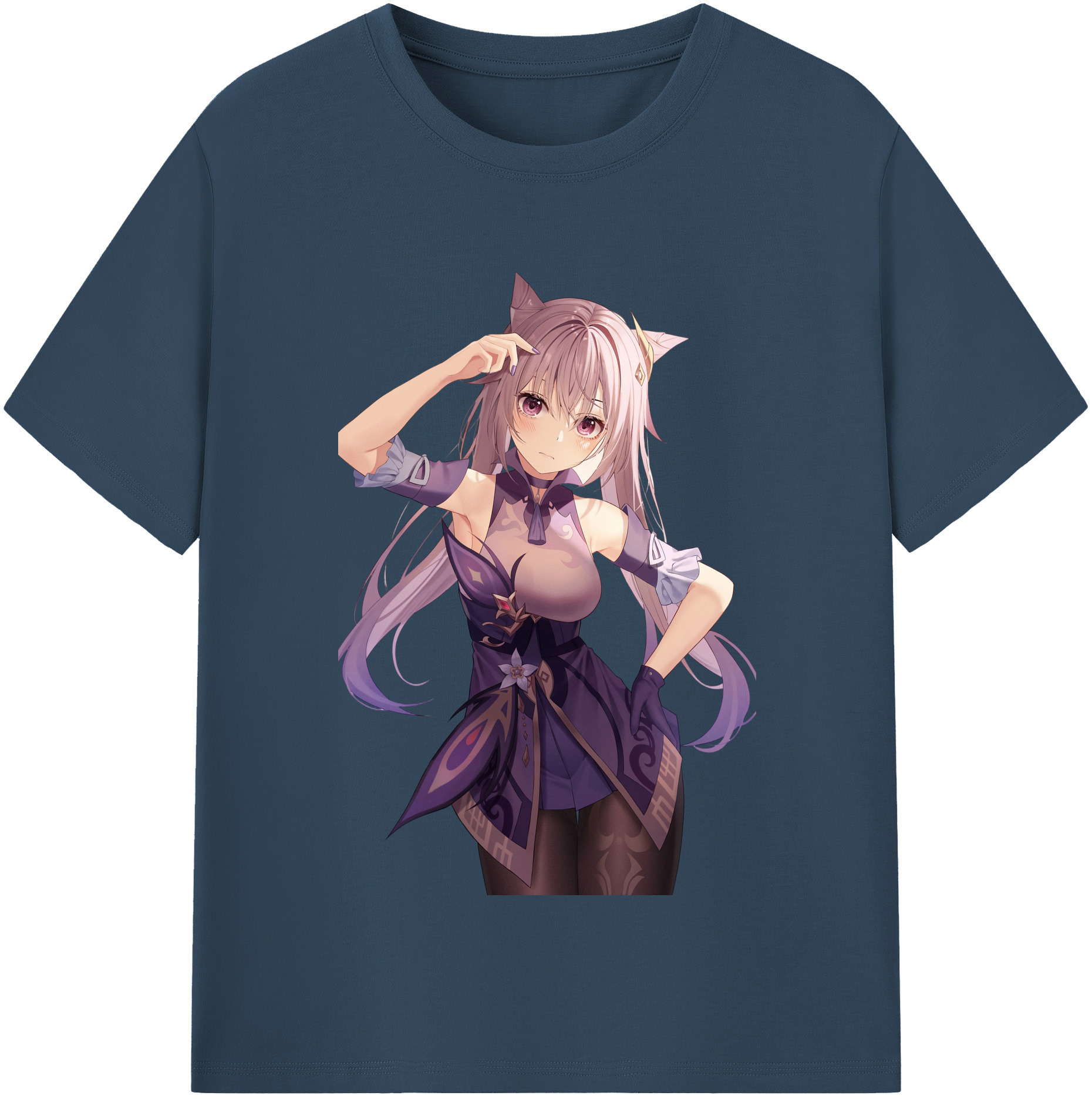 げんし神 刻晴 こくせい genshin Kokusei レディースカジュアルプリントTシャツ（綿100％）