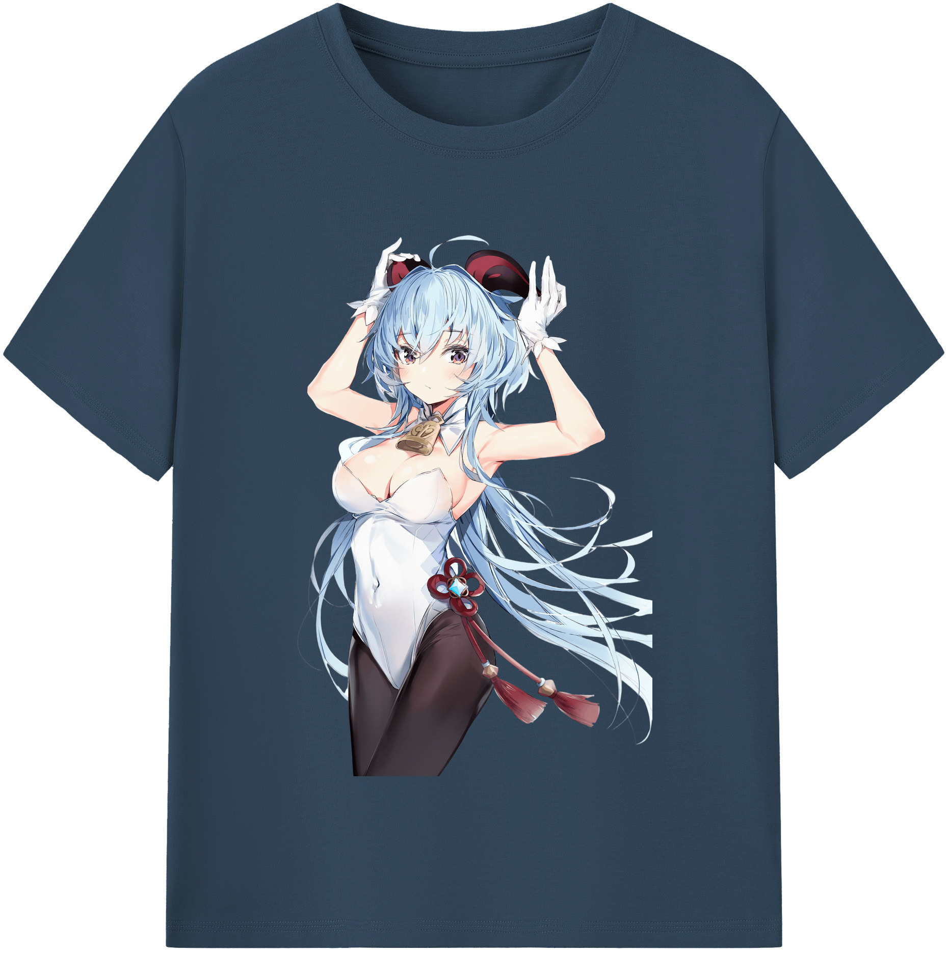げんし神 甘雨 かんう genshin Ganyu レディースカジュアルプリントTシャツ（綿100％）