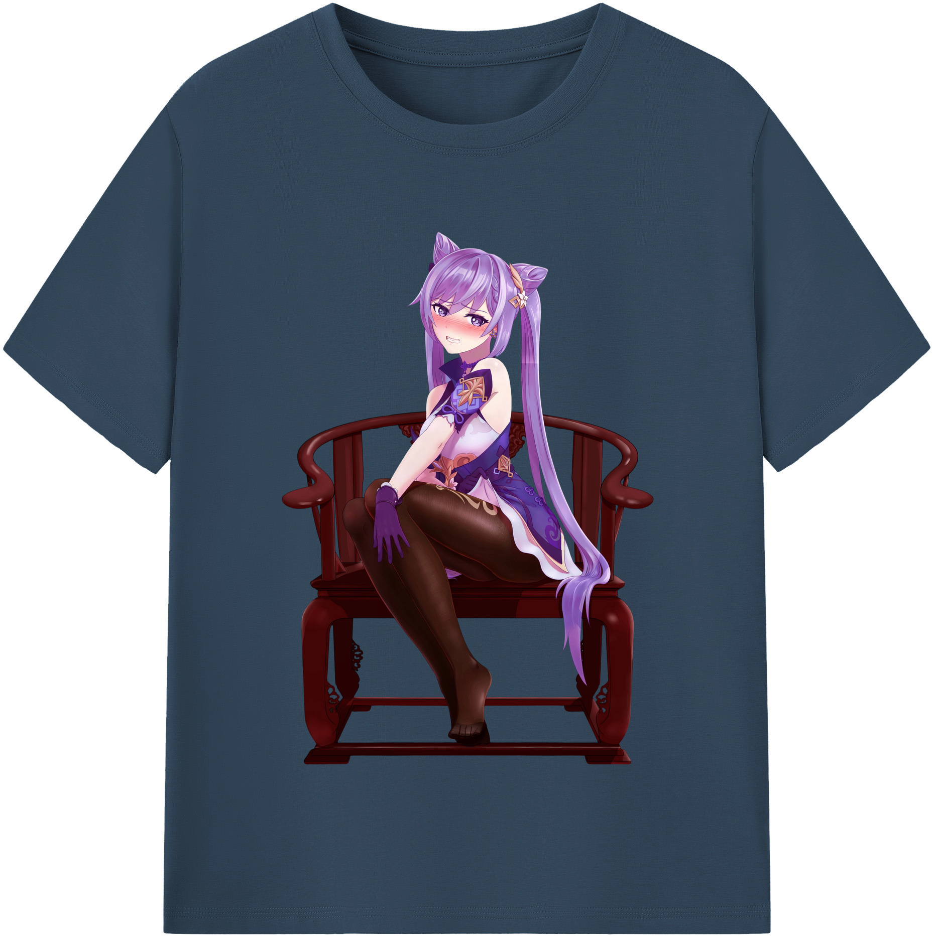げんし神 刻晴 こくせい genshin Kokusei レディースカジュアルプリントTシャツ（綿100％）