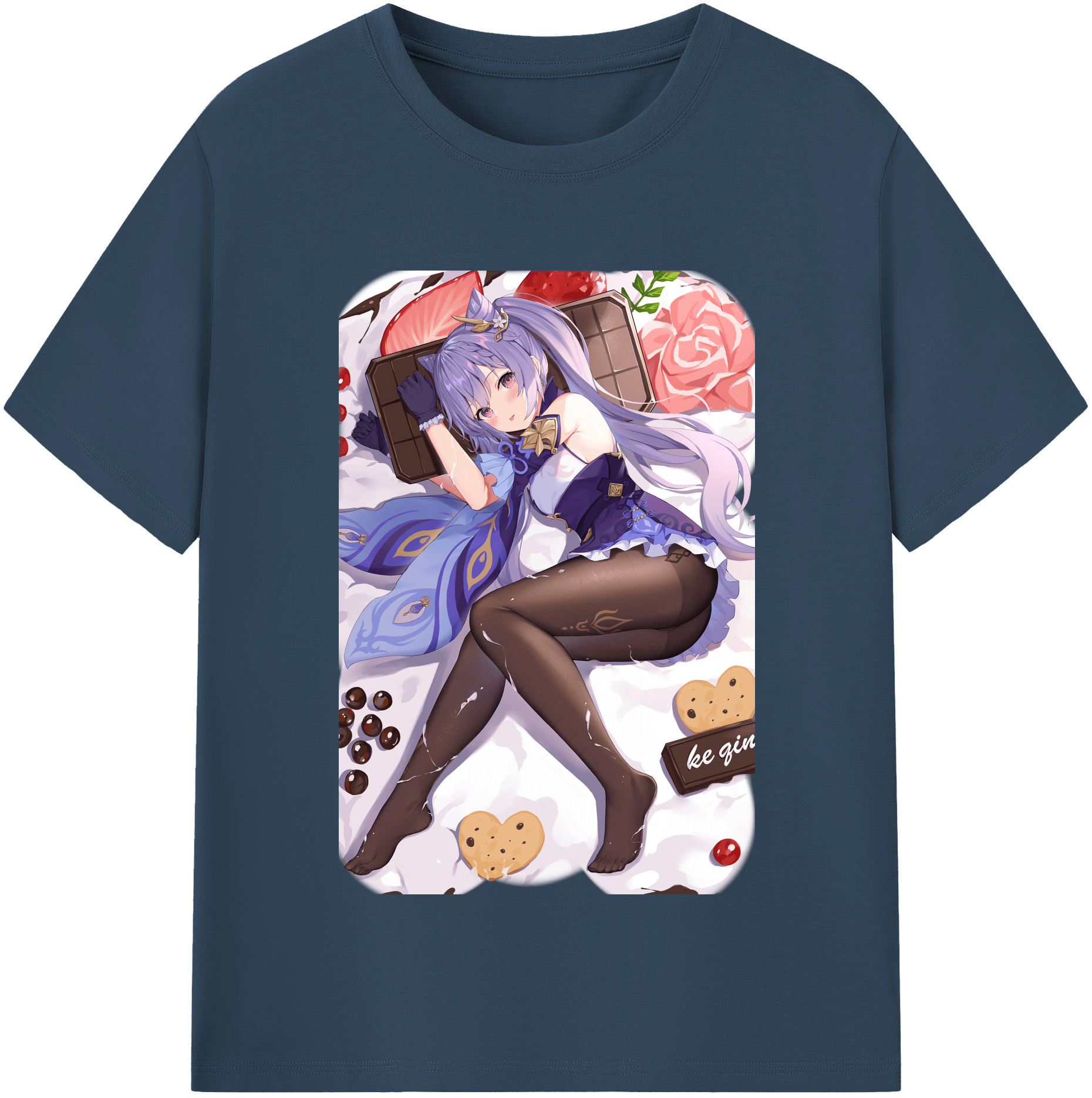 げんし神 刻晴 こくせい genshin Kokusei レディースカジュアルプリントTシャツ（綿100％）