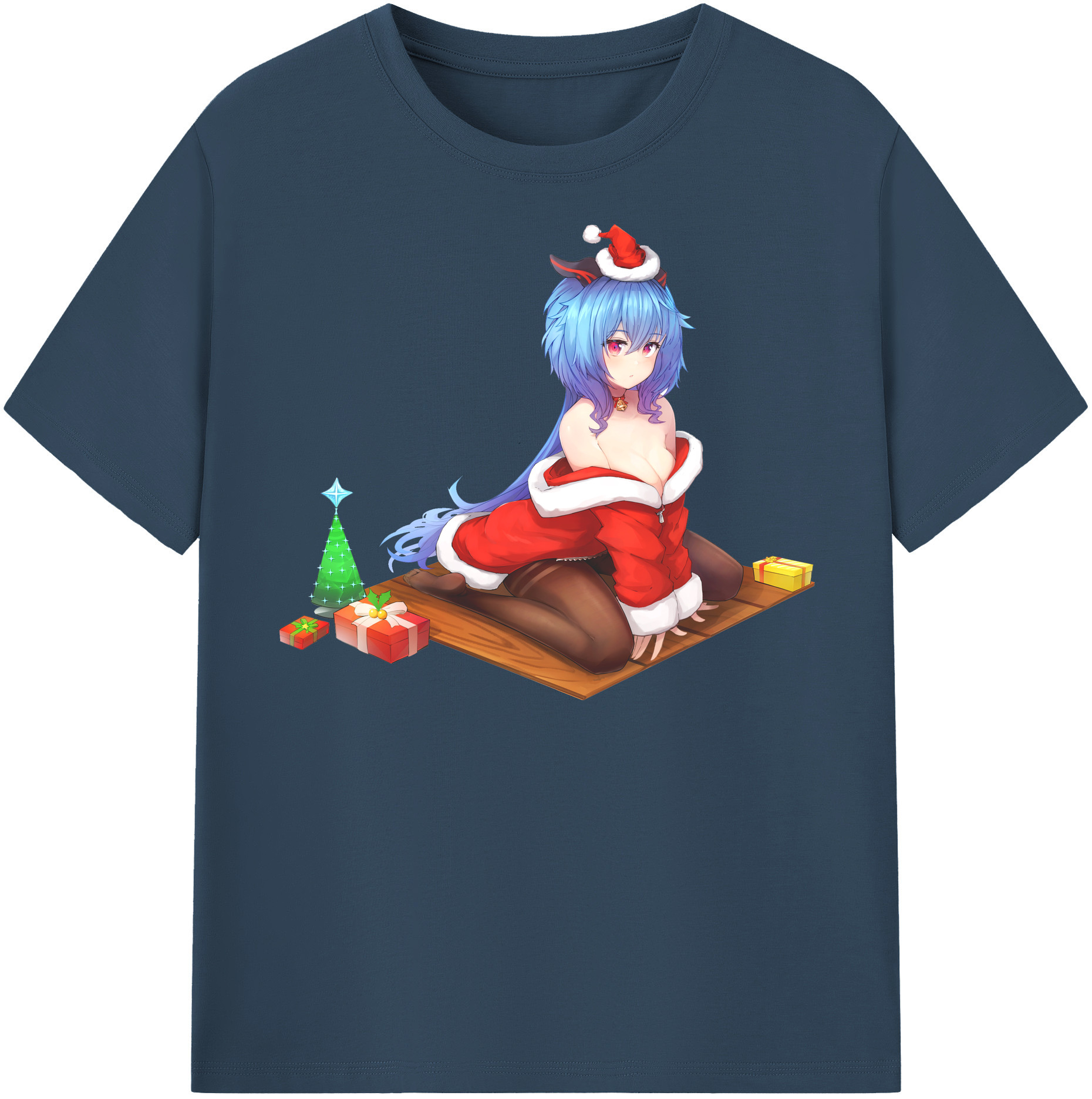 げんし神 甘雨 かんう genshin Ganyu レディースカジュアルプリントTシャツ（綿100％）