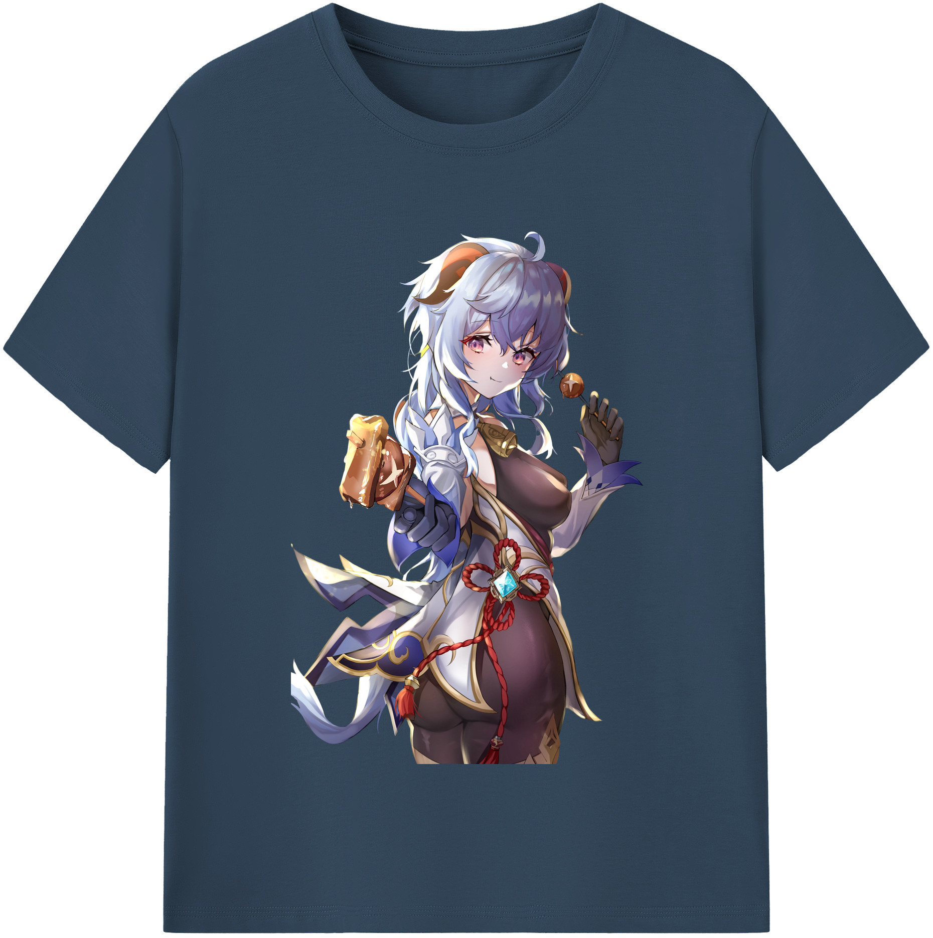 げんし神 甘雨 かんう genshin Ganyu レディースカジュアルプリントTシャツ（綿100％）
