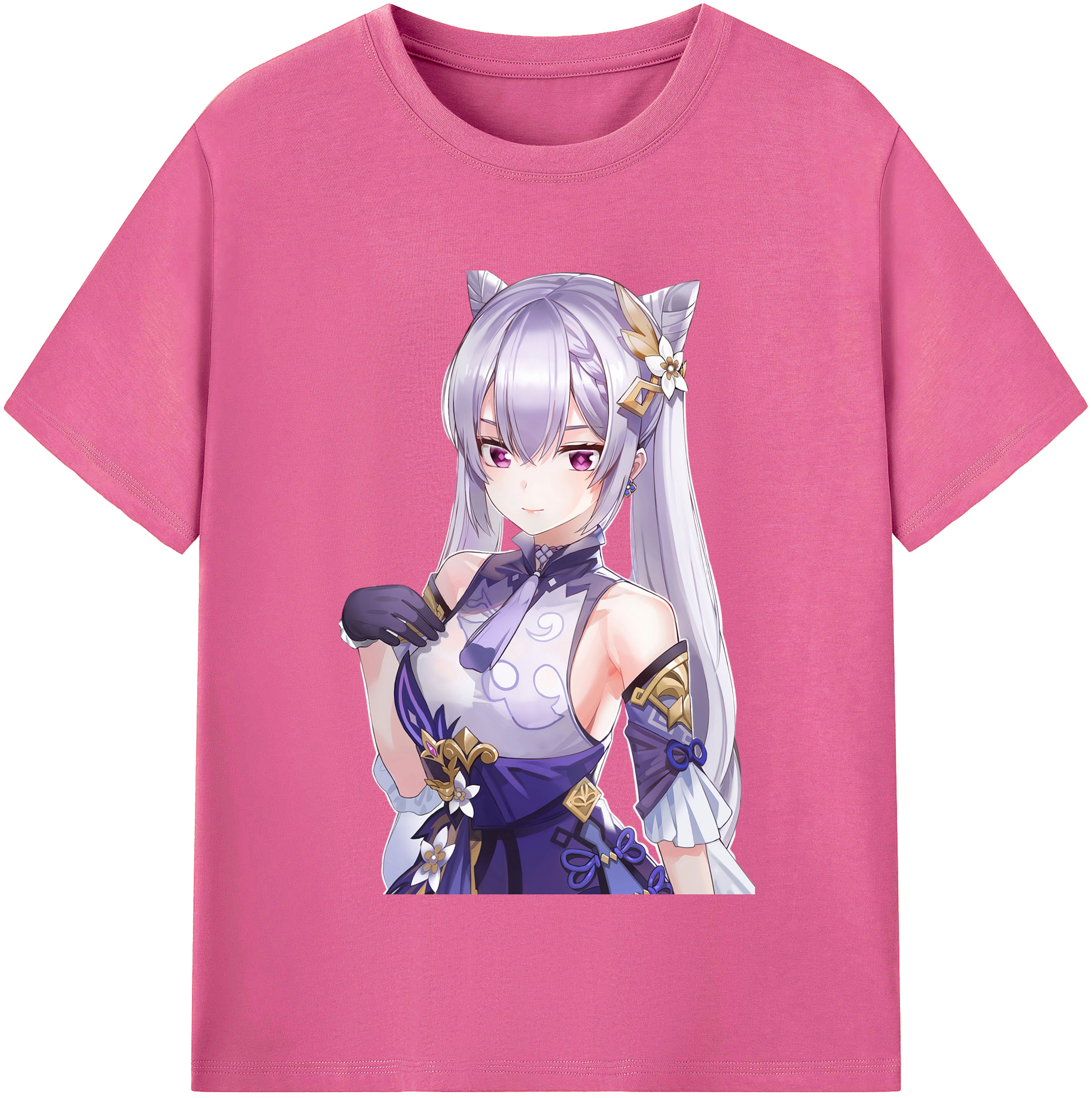 げんし神 刻晴 こくせい genshin Kokusei レディースカジュアルプリントTシャツ（綿100％）
