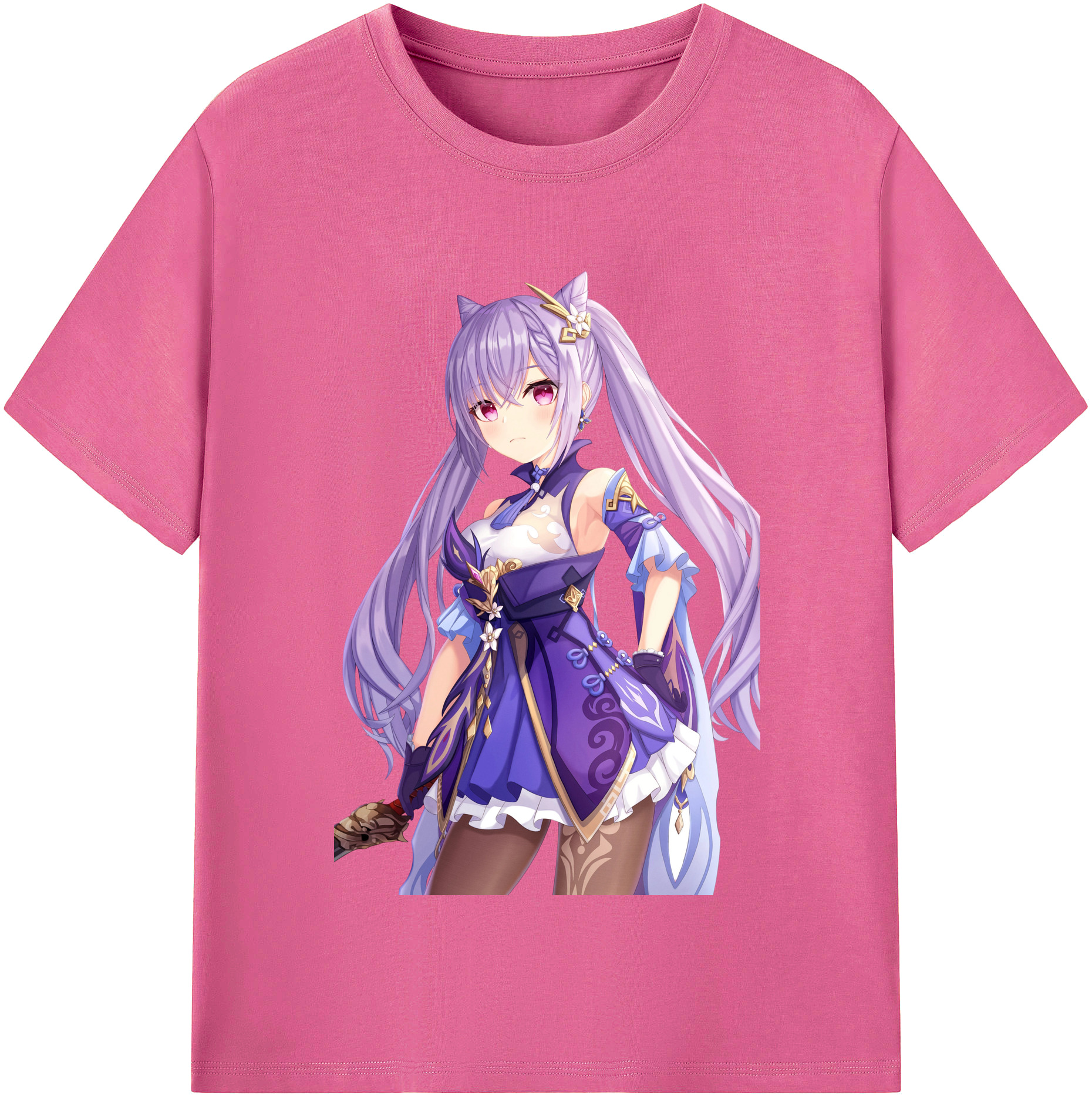 げんし神 刻晴 こくせい genshin Kokusei レディースカジュアルプリントTシャツ（綿100％）