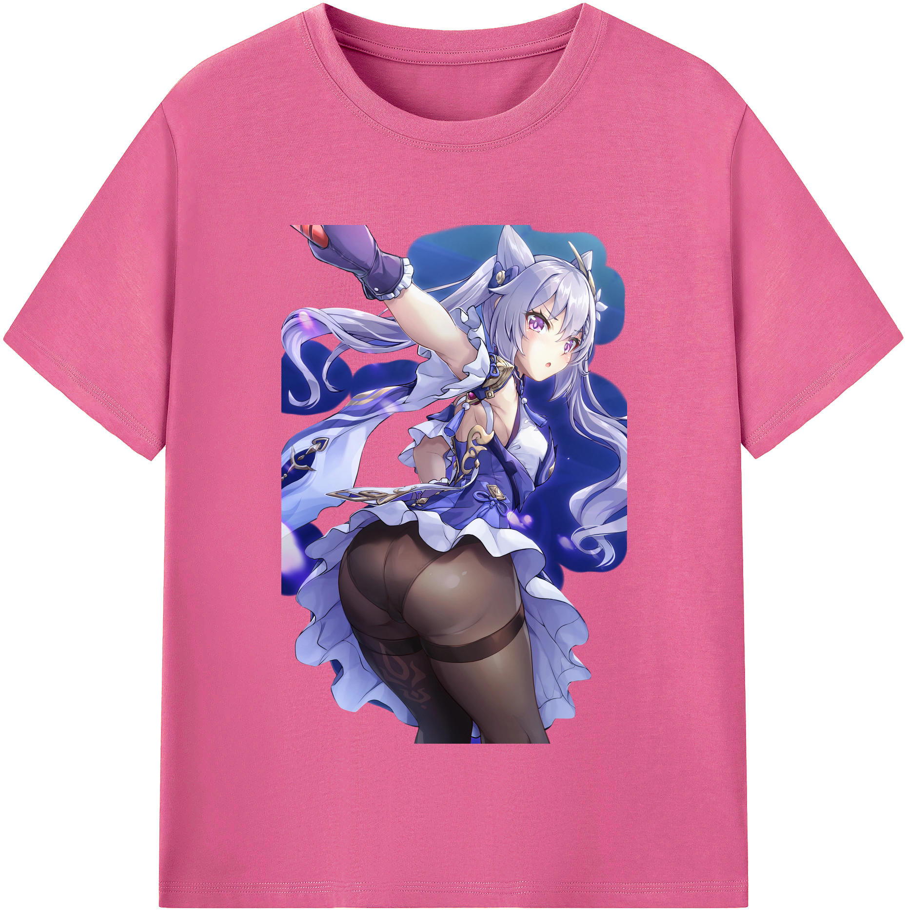 げんし神 刻晴 こくせい genshin Kokusei レディースカジュアルプリントTシャツ（綿100％）