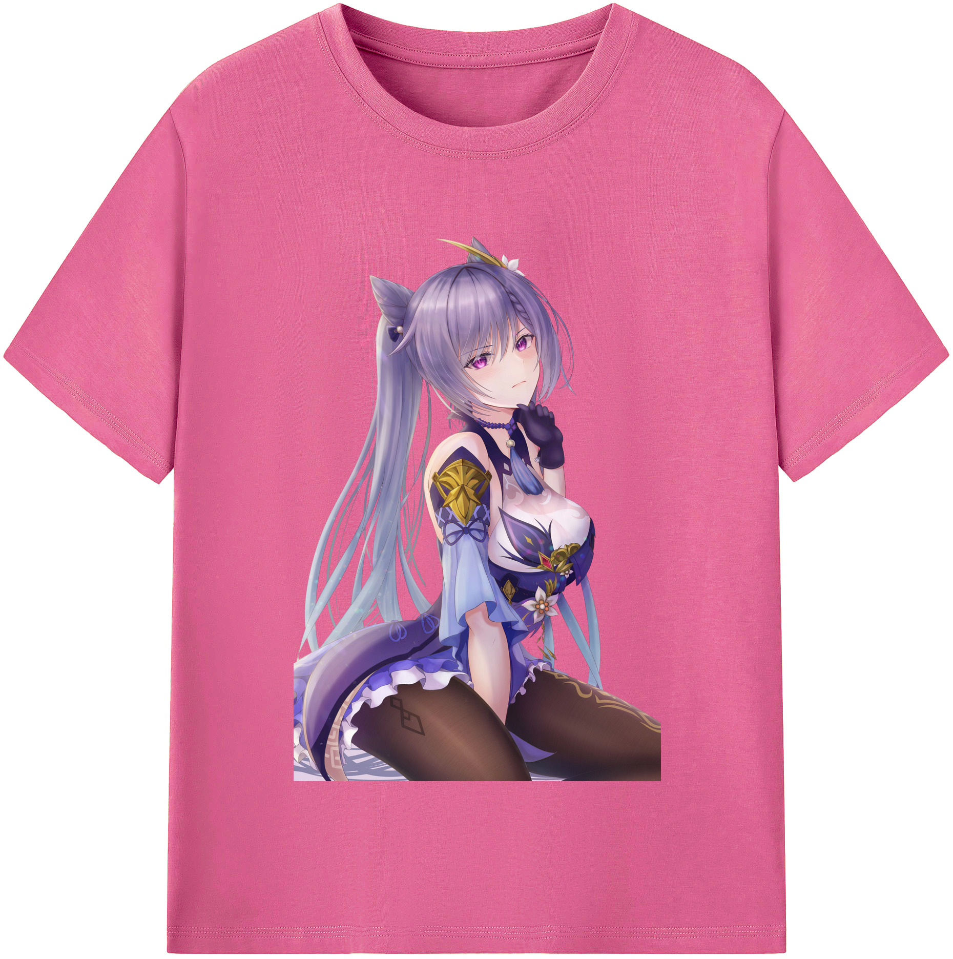げんし神 刻晴 こくせい genshin Kokusei レディースカジュアルプリントTシャツ（綿100％）