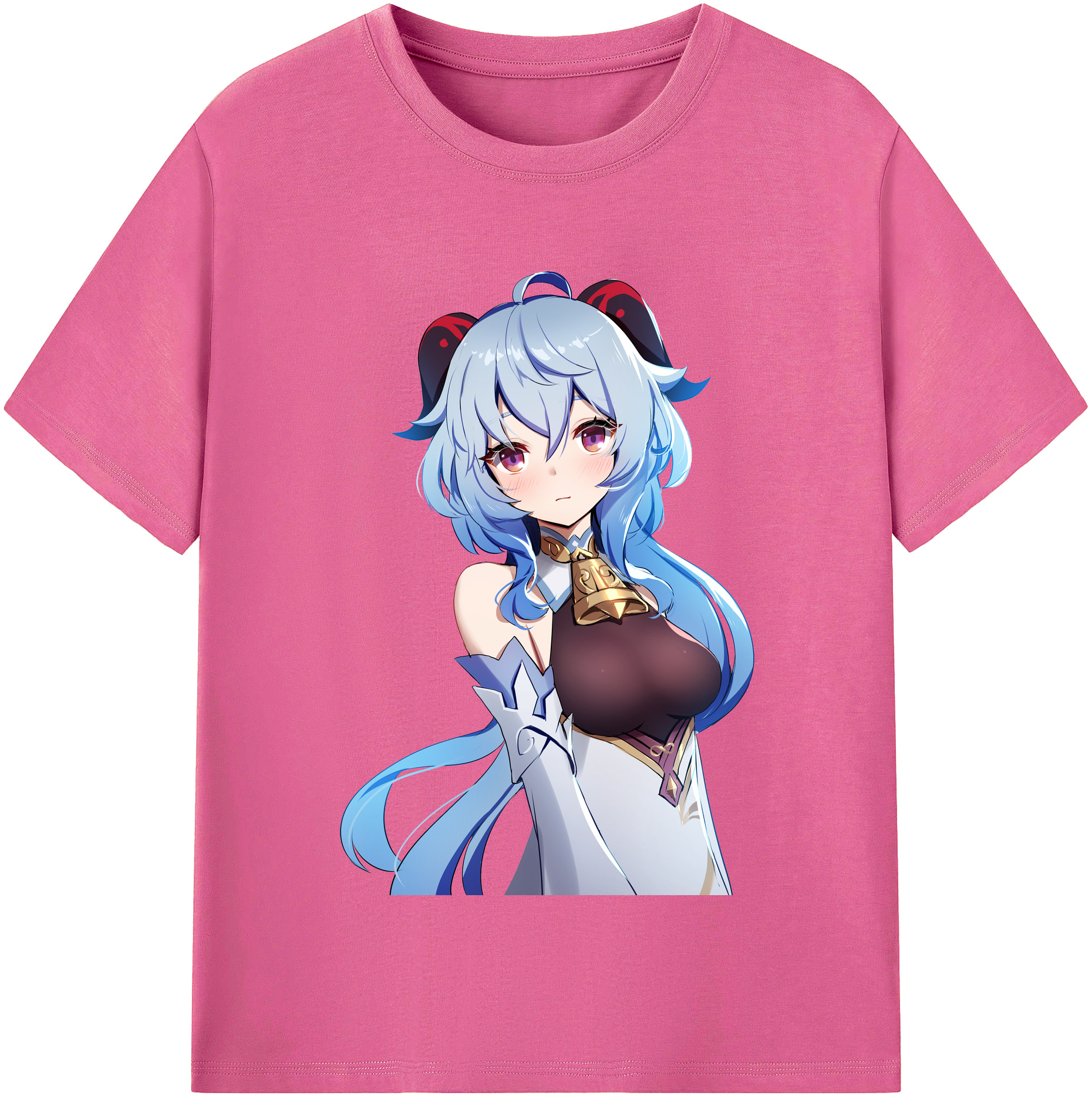 げんし神 甘雨 かんう genshin Ganyu レディースカジュアルプリントTシャツ（綿100％）