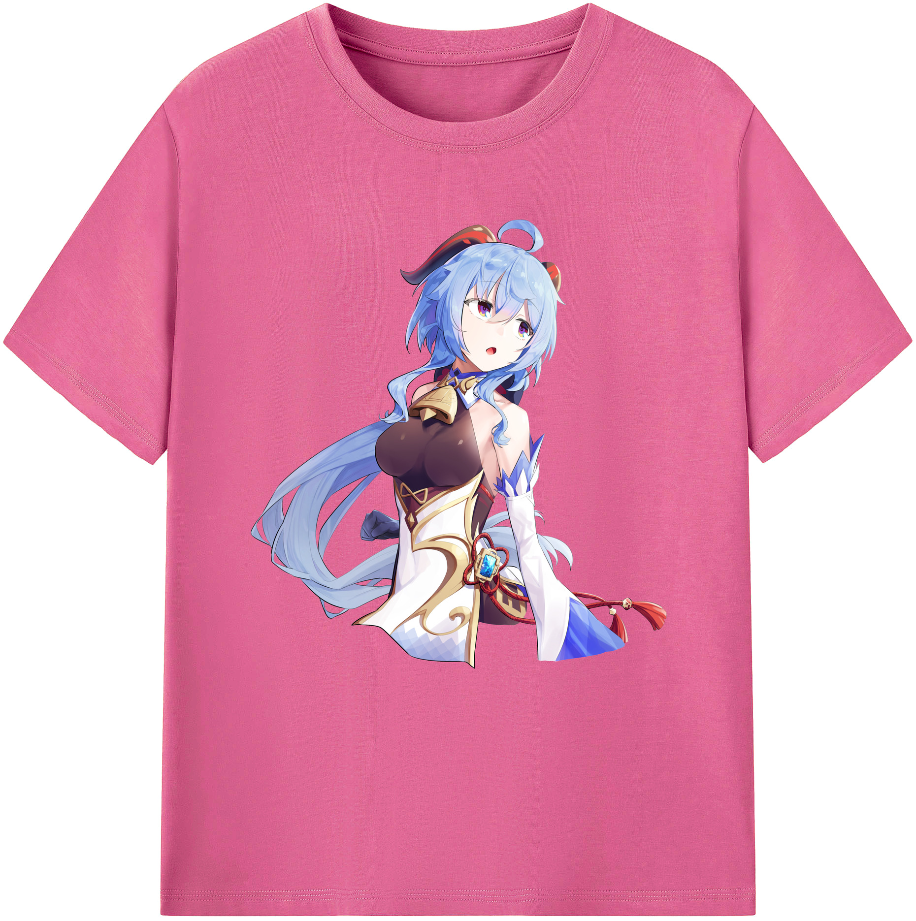 げんし神 甘雨 かんう genshin Ganyu レディースカジュアルプリントTシャツ（綿100％）